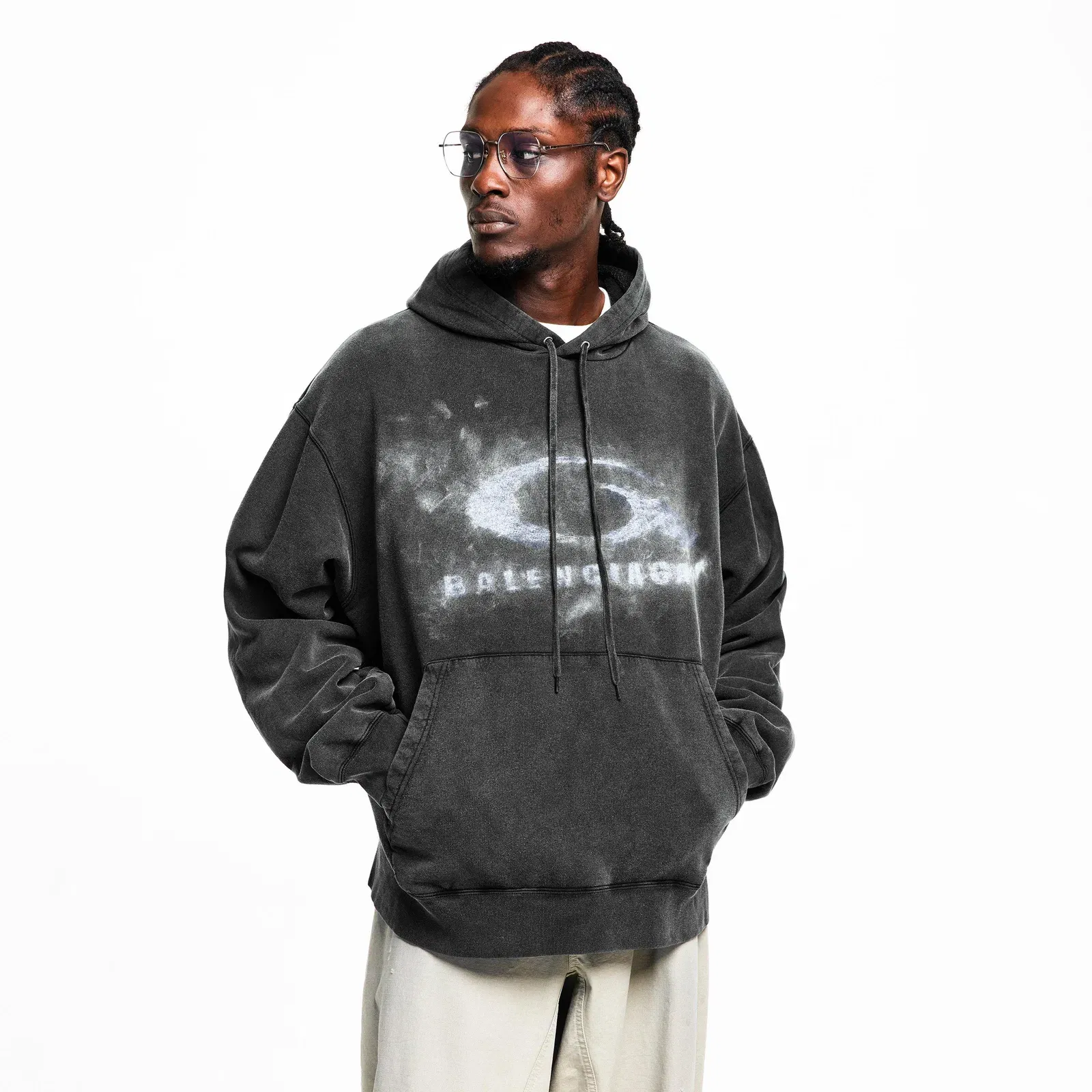 Bal Washed Logo Pull Over Hoodie
