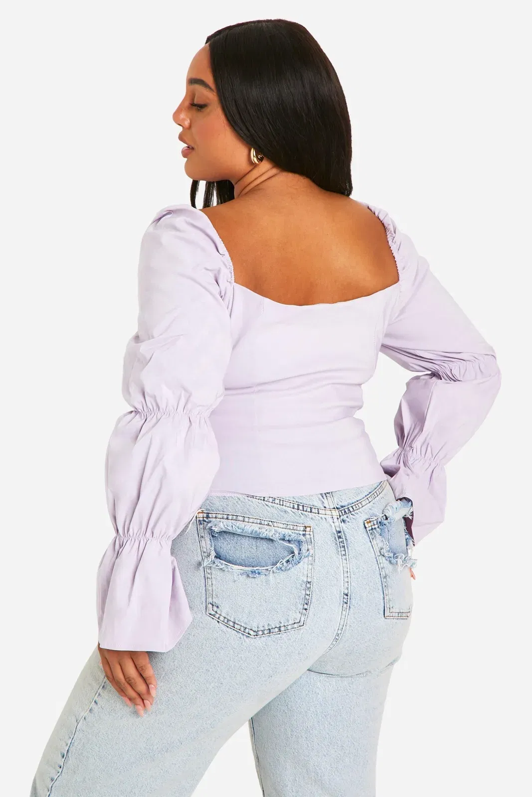 Plus Bengaline Puff Sleeve Corset