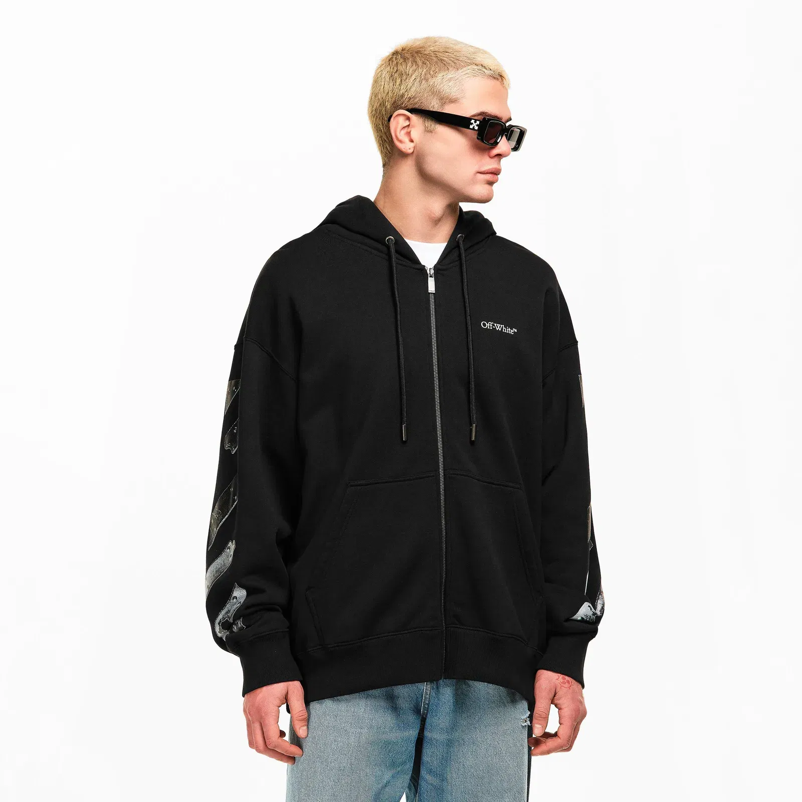 Metal Arrow Zip Hoodie