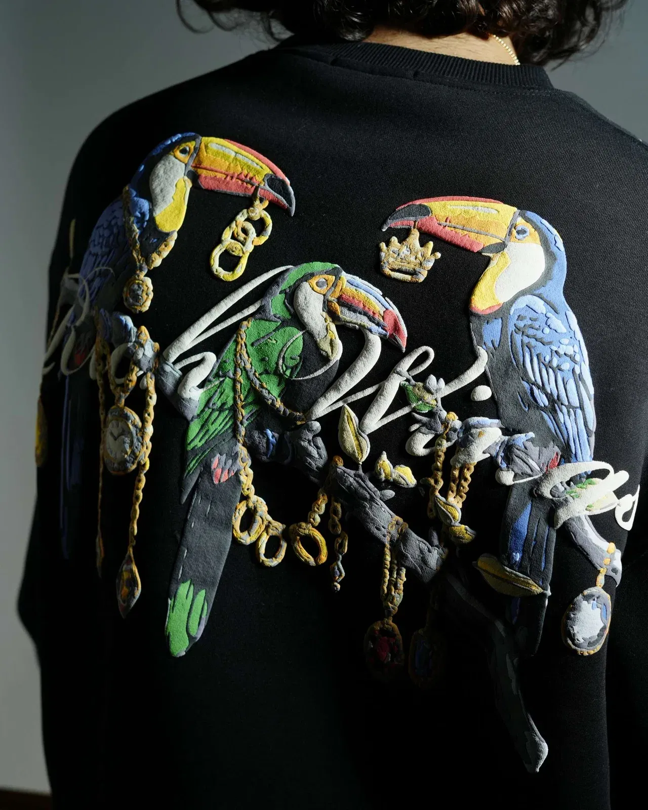 Rich Wings - Black Oversized Sweatshirt