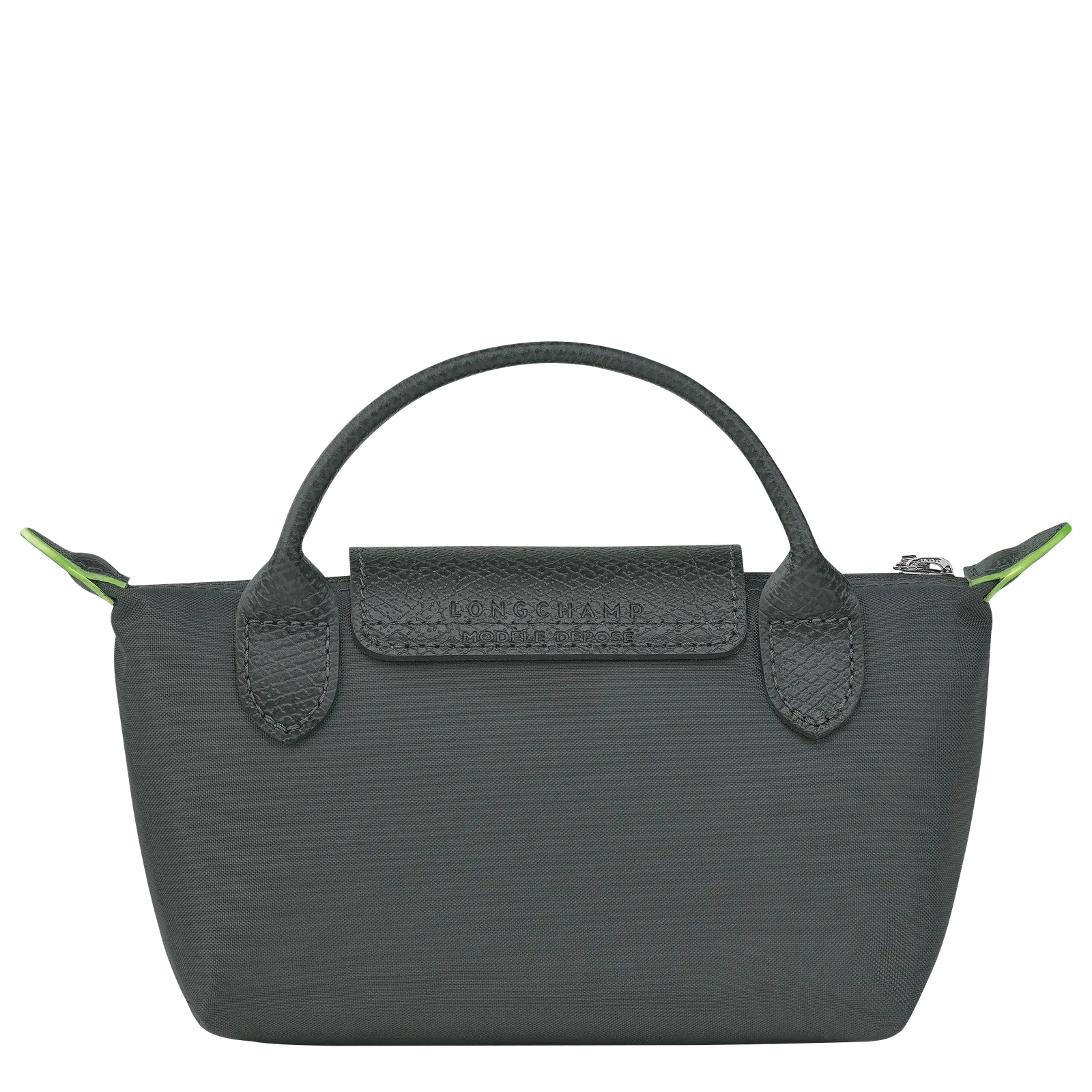 Longchamp Le Pliage Green Pouch with handle Graphite