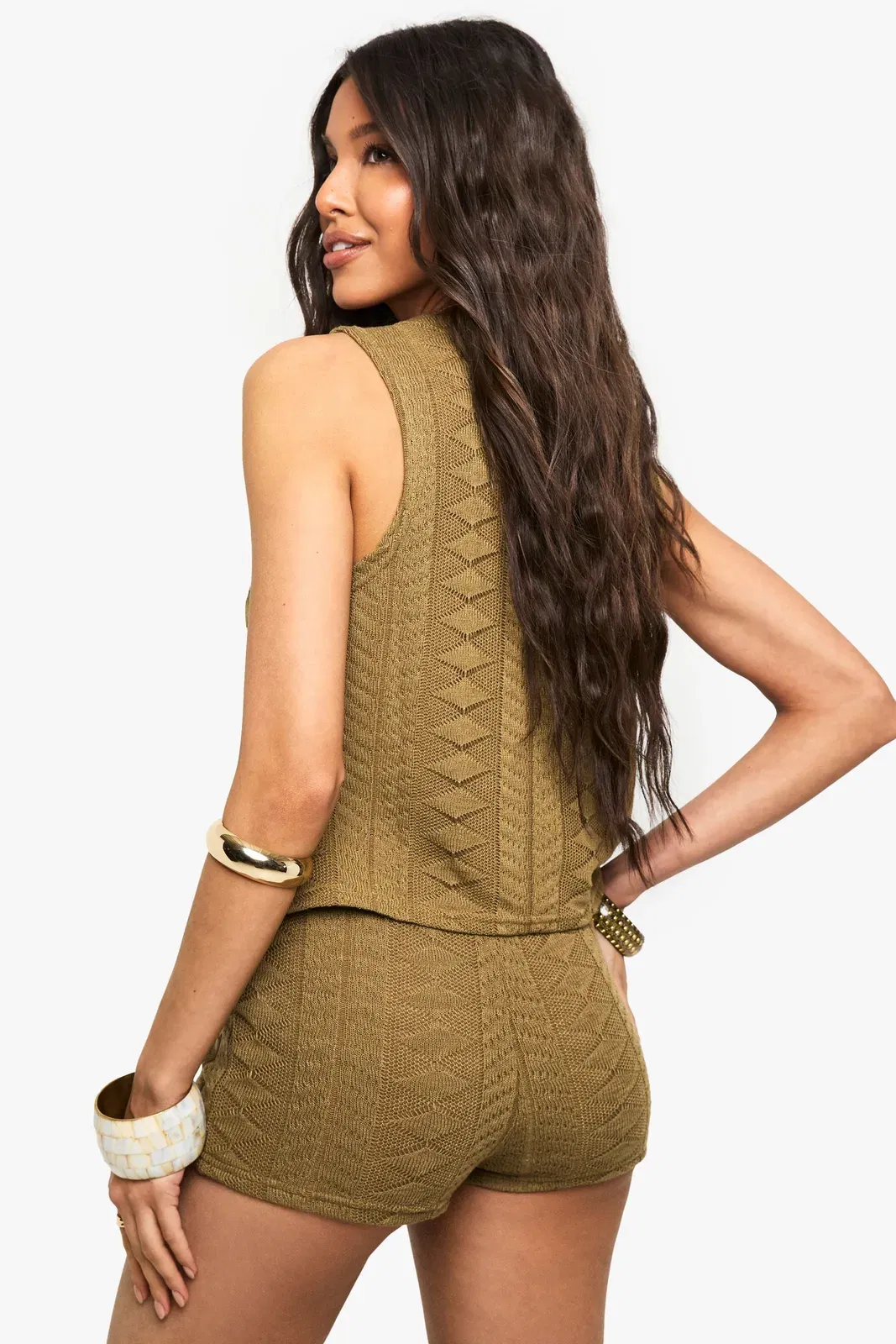Mix and Match Crochet Textured Patterned Short