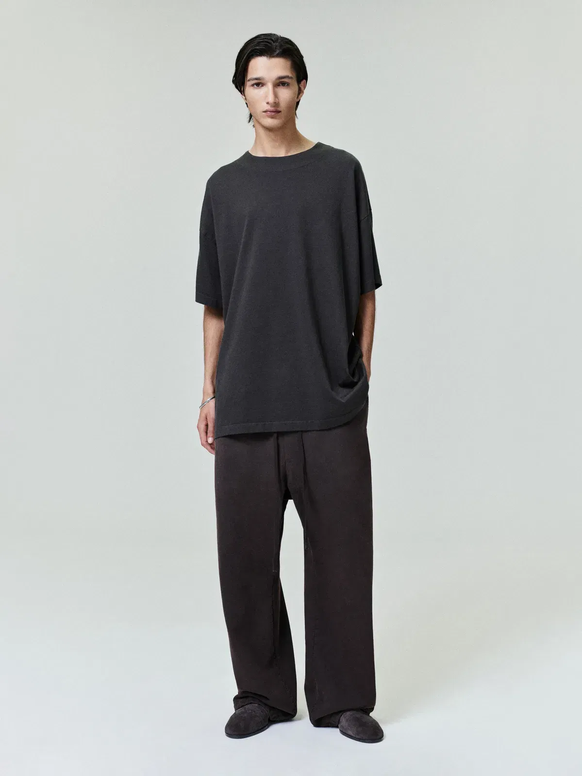 Essentials Sunfaded Wide Leg Sweatpant Dark Brown