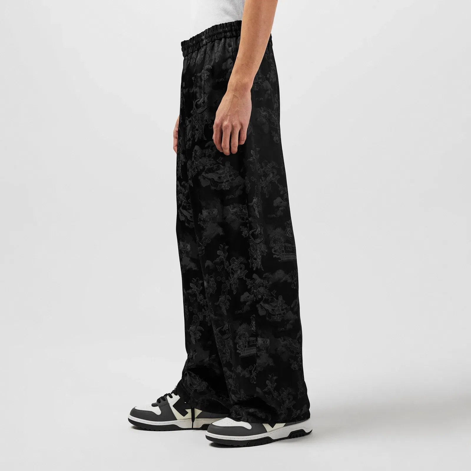 Fresco Jacquard Cotton Straight Leg Trousers