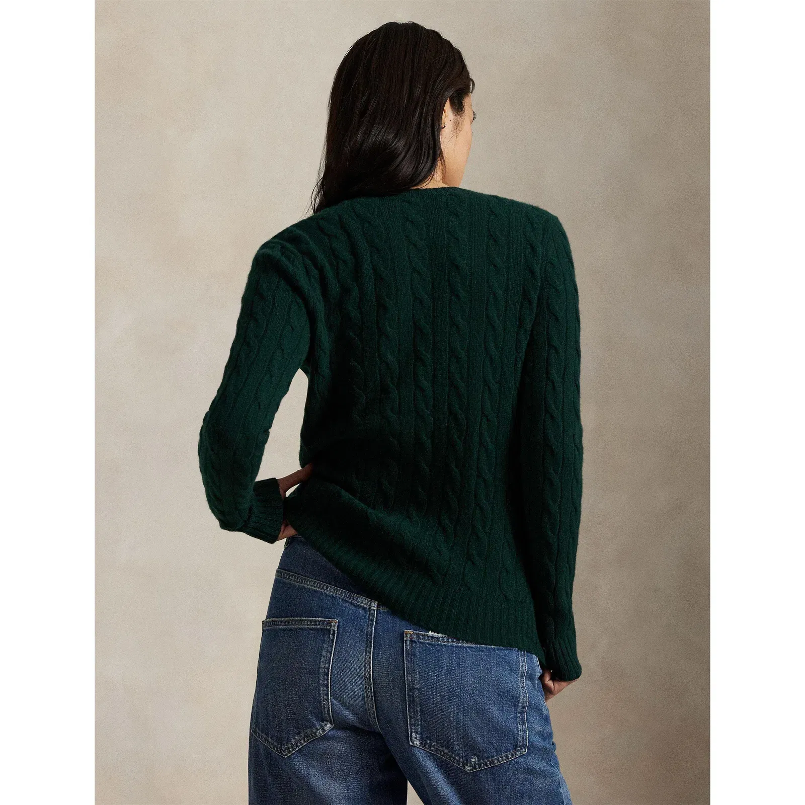 Cable-Knit V-neck Jumper