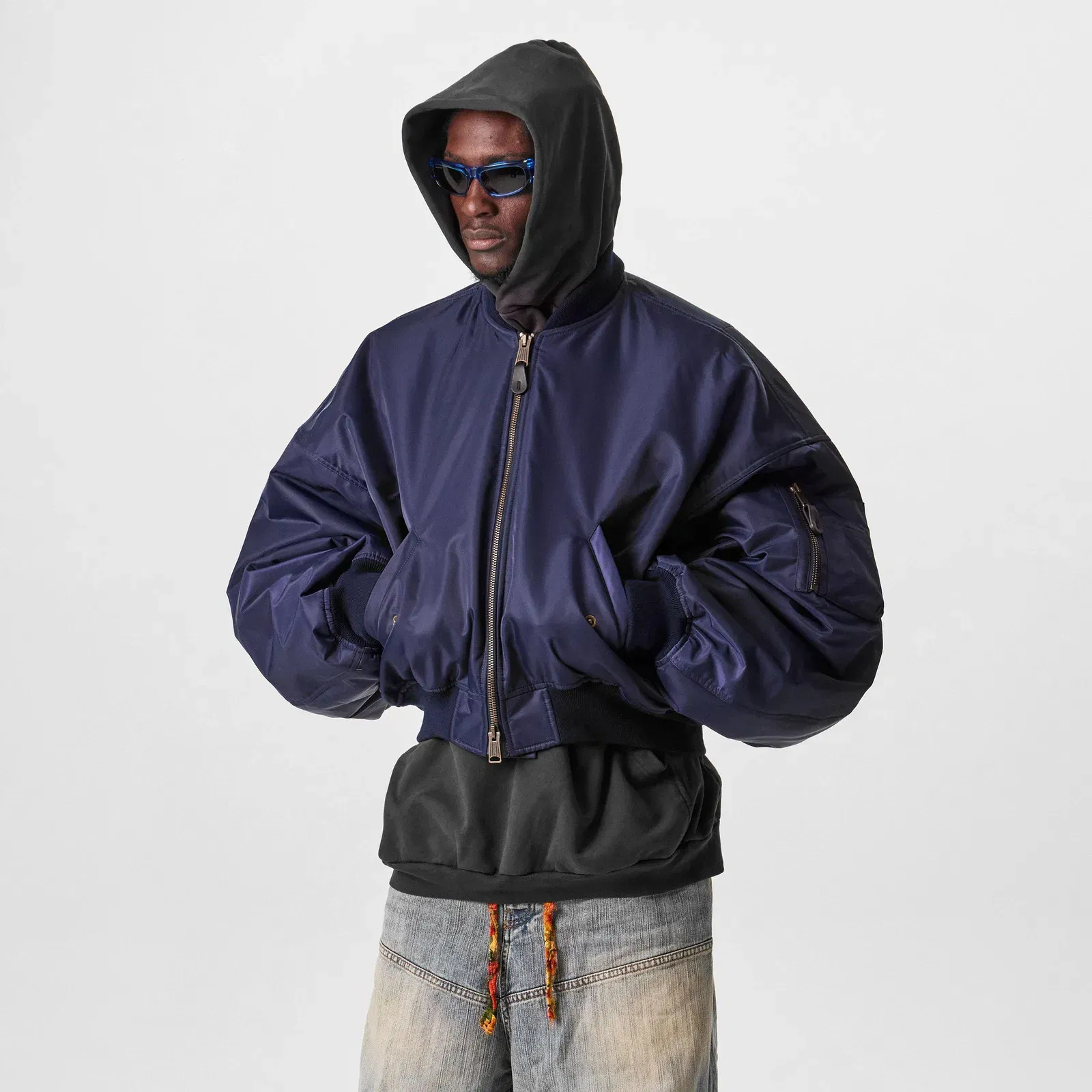 Round Bomber Long Sleeve Zip Parka