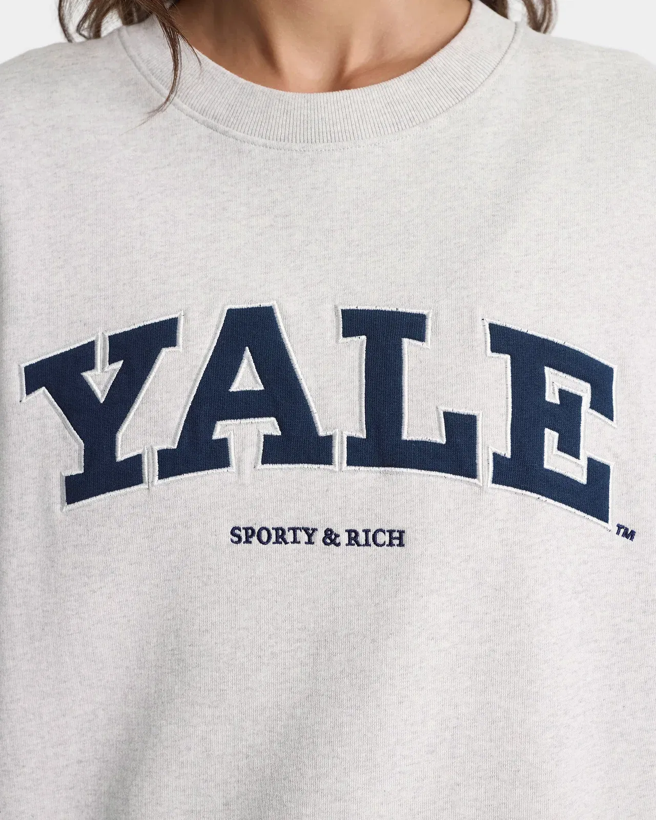 Yale Ivy Crewneck - Heather Gray/Navy