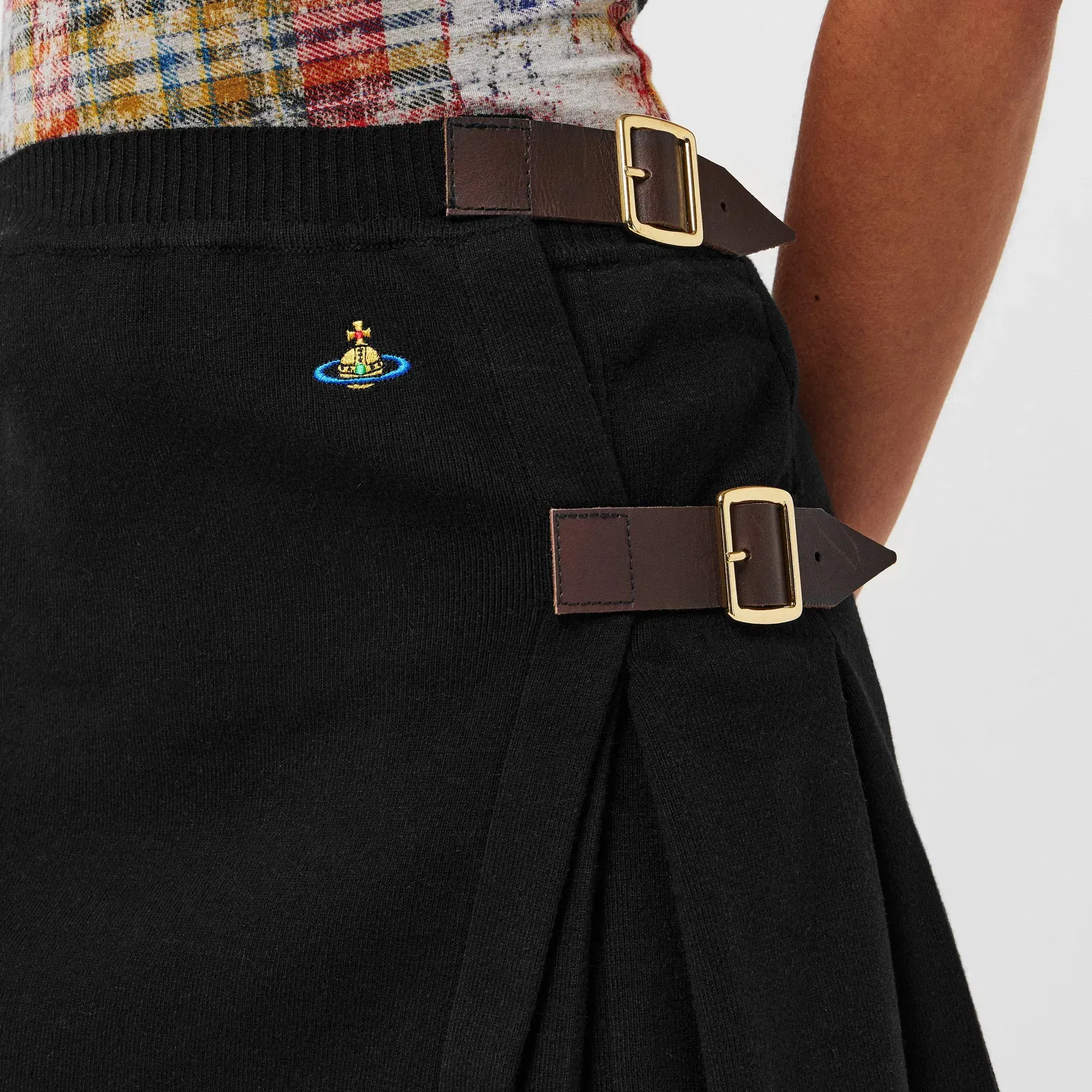 Viv Bea Tartan Pleated Mini Skirt