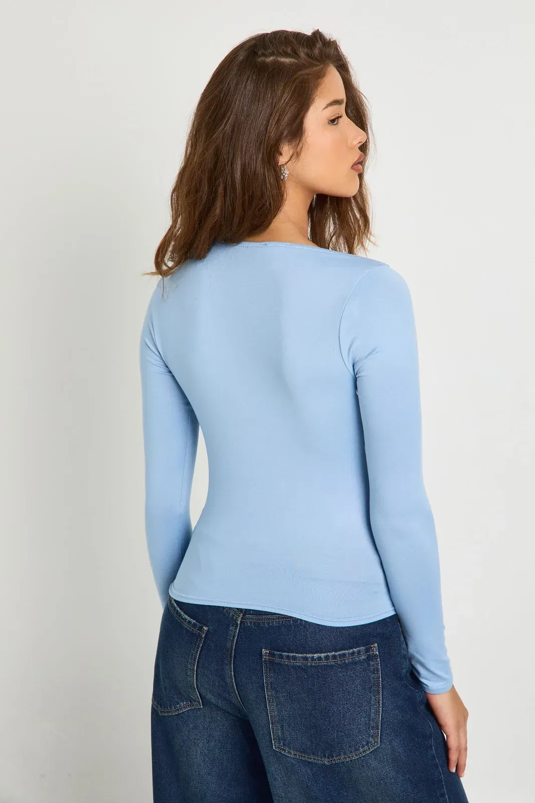 Super Soft Long Sleeve Strap Detail Top