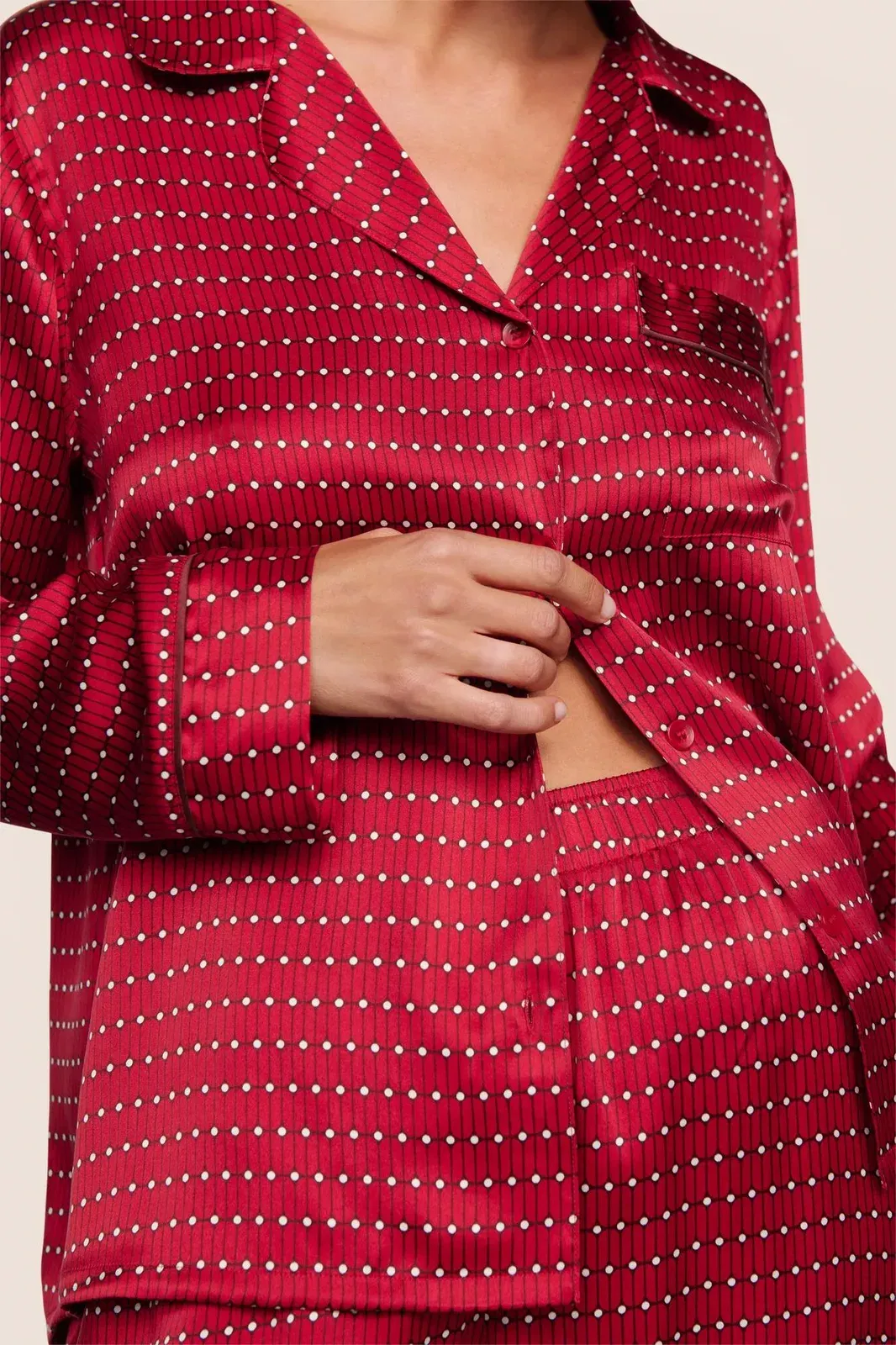 Inez Washable Silk Printed Long PJ Set