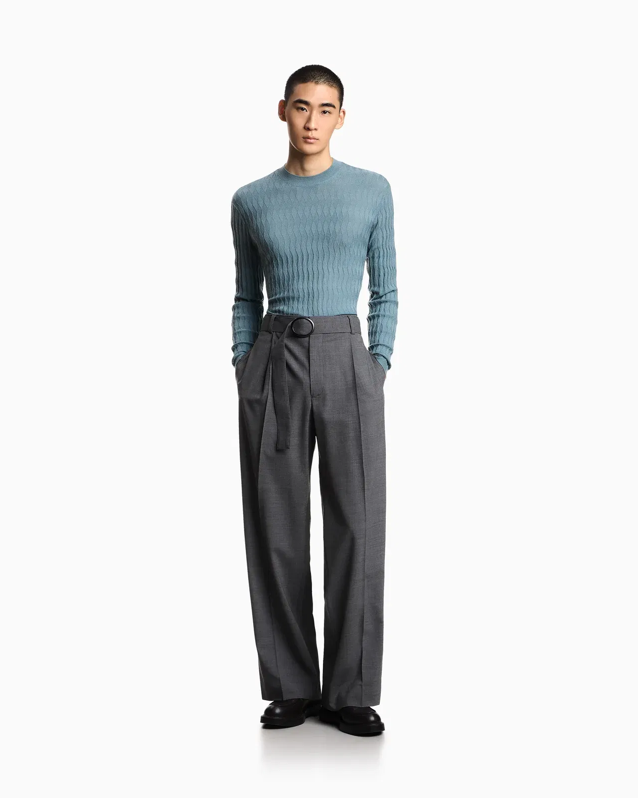 Emporio Armani Textured virgin wool jumper