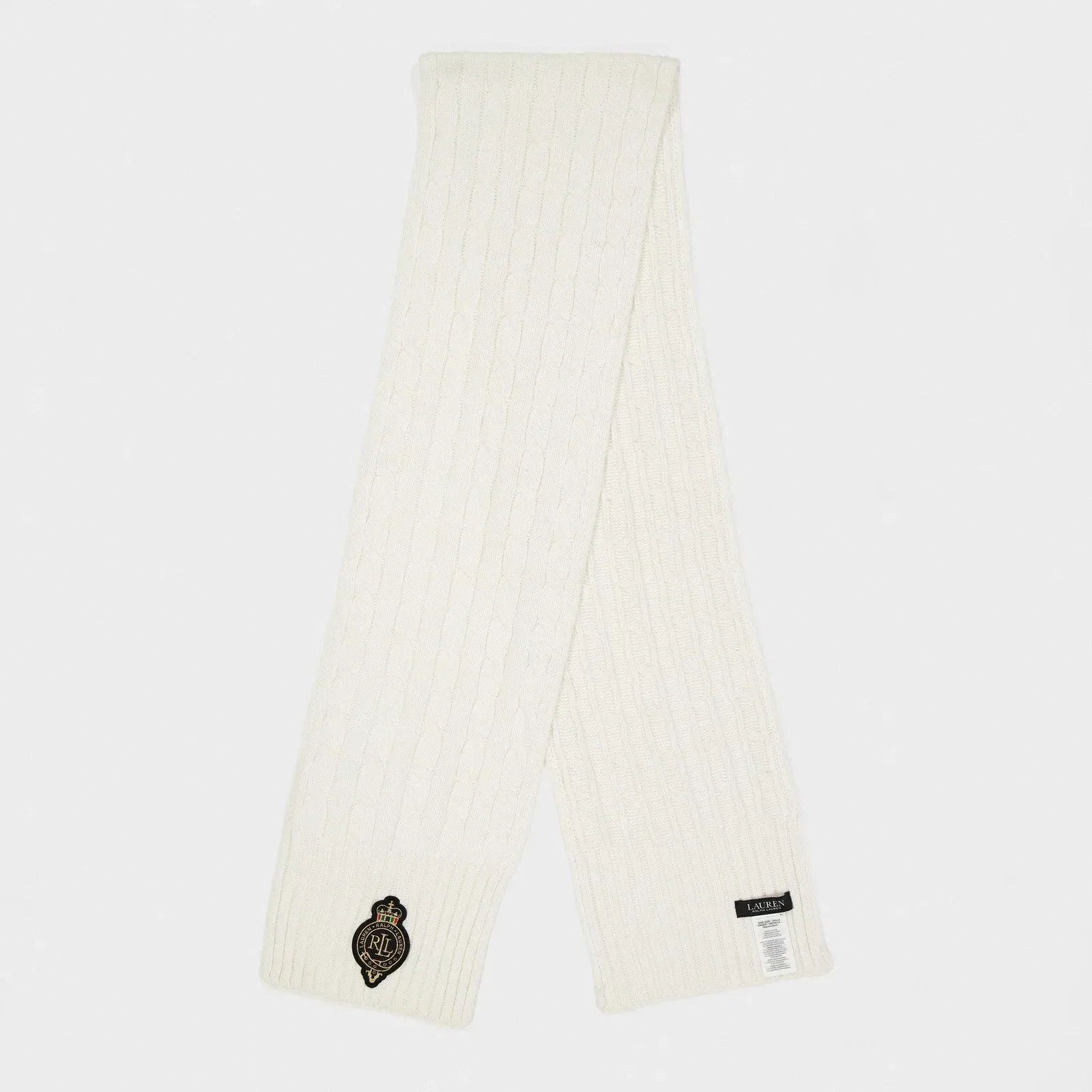 Crest Cable-Knit Scarf