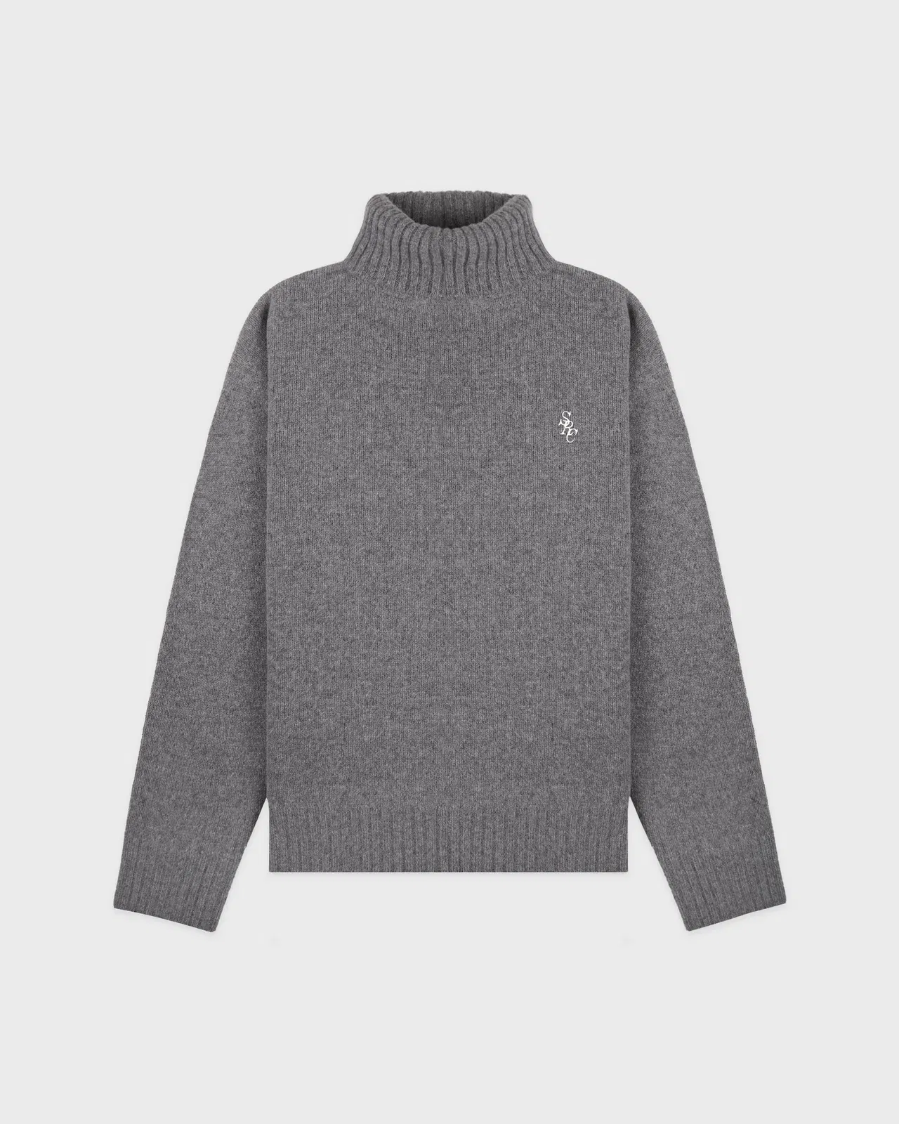 SRC Wool Turtleneck - Light Grey/Navy