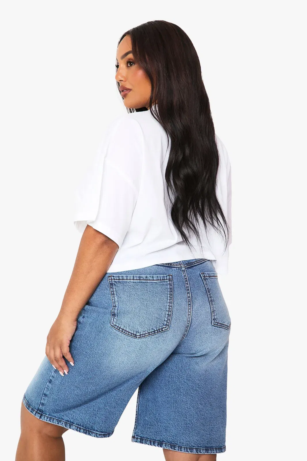 Boohoo Basics Plus Boxy Crop T-Shirt