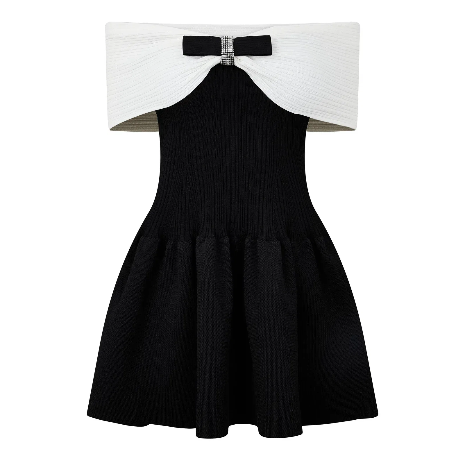 Knit Bow Mini Dress