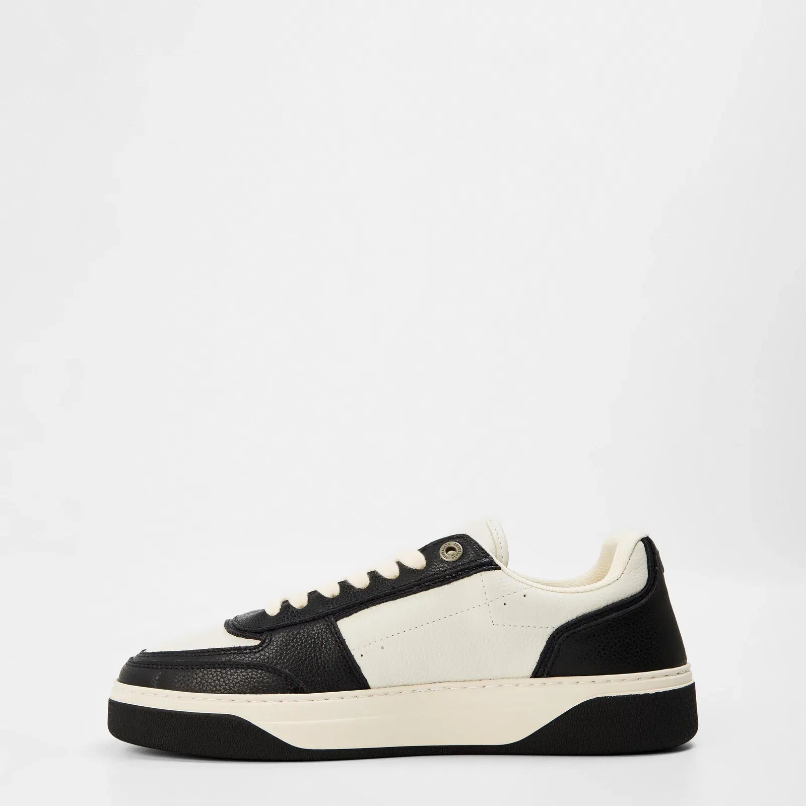 Initial Leather Lace Up Low-Top Trainers