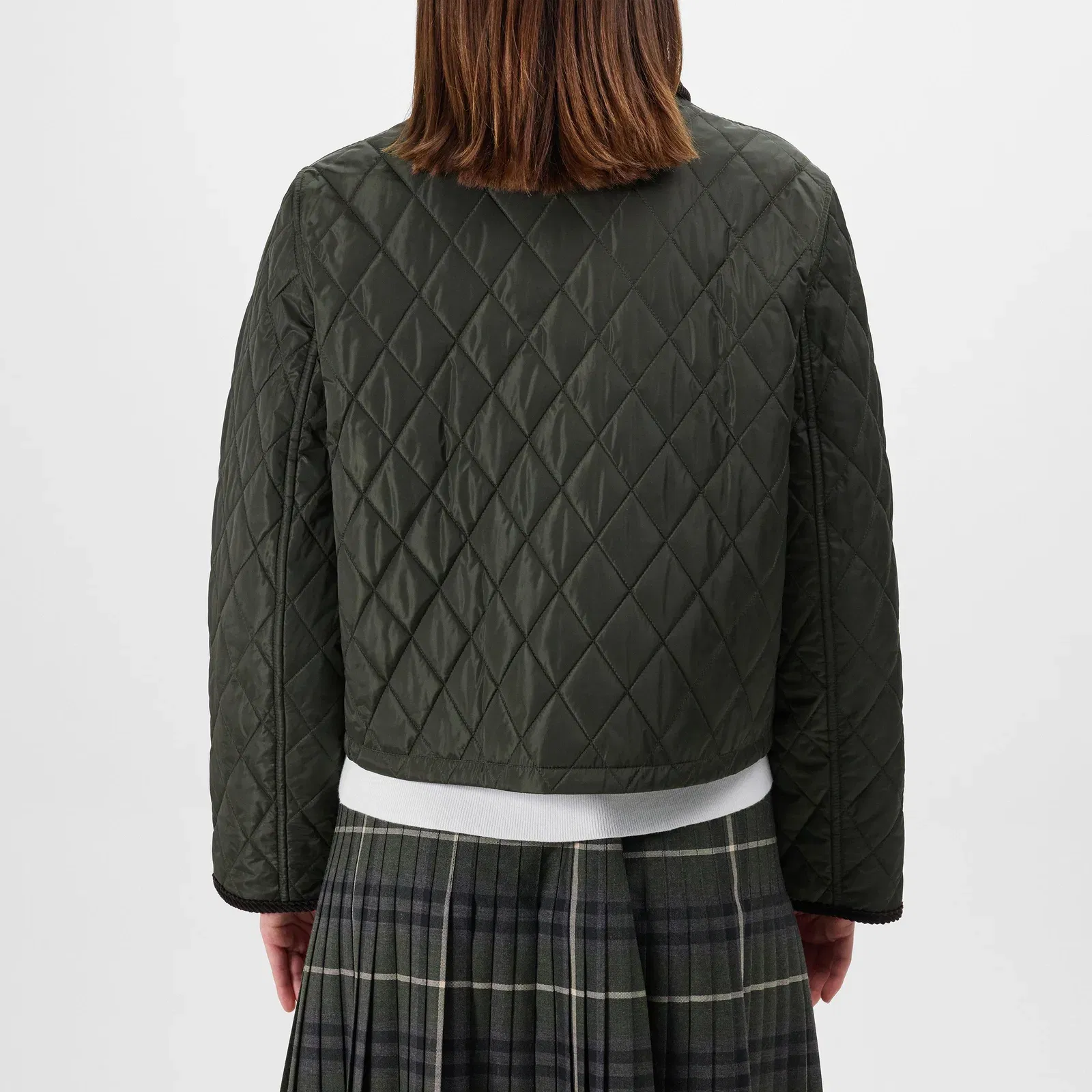 Cropped Diamond Quilted Jacket
