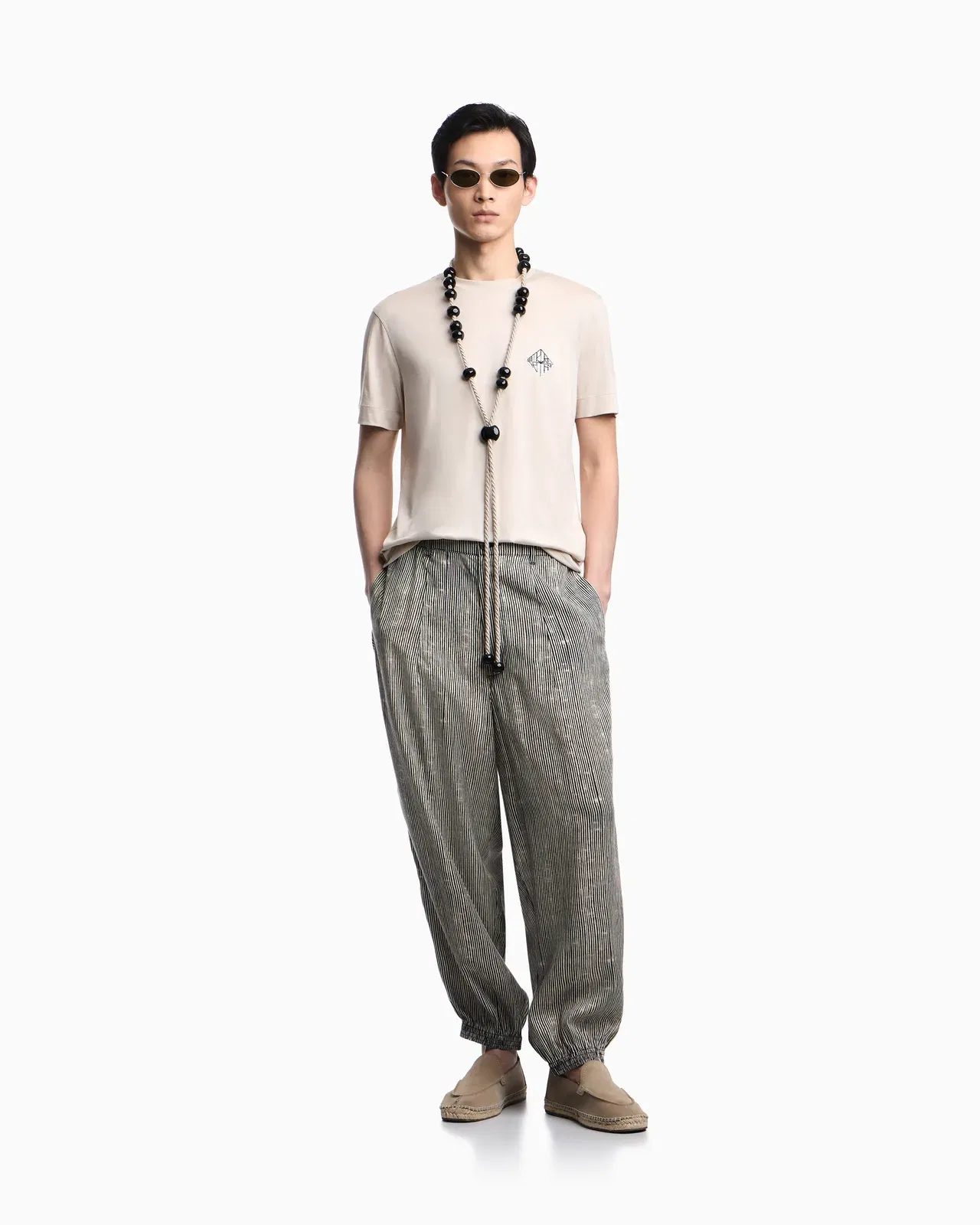 Emporio Armani Slim-fit Lyocell-blend jersey T-shirt with logo patch