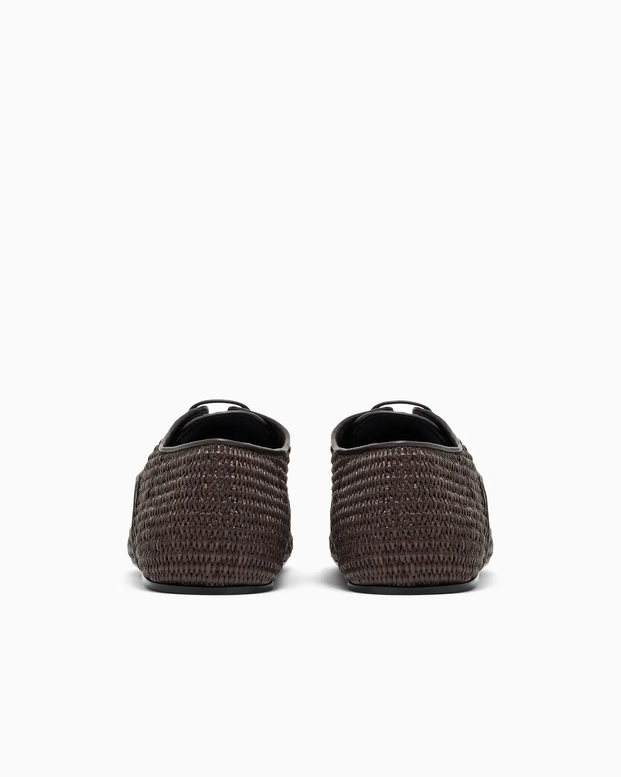 Emporio Armani Lace-Ups In Woven Raffia Brown