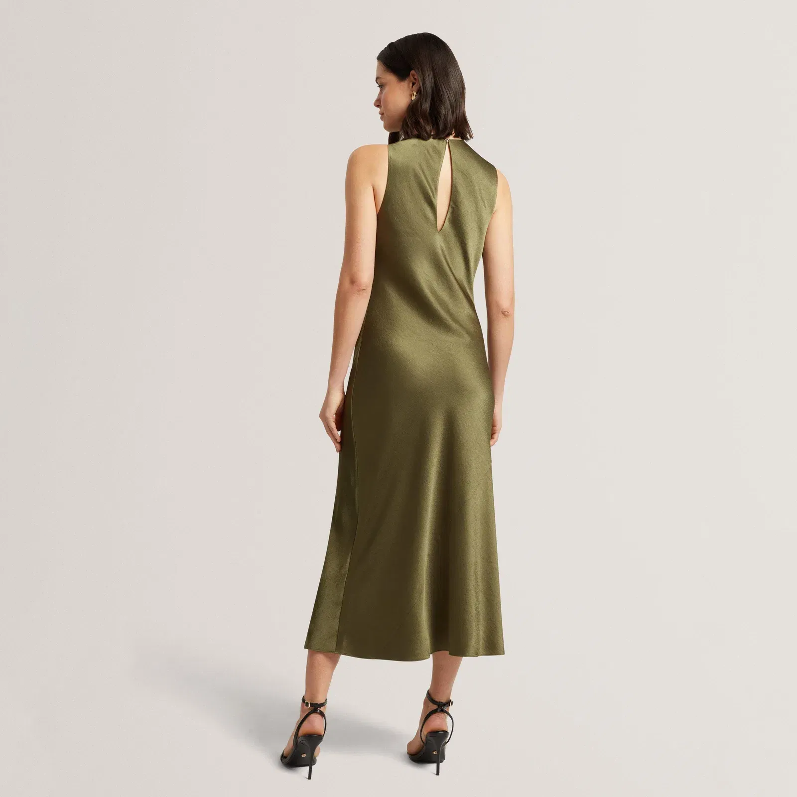 Ted Baker Sleeveless Cowl Neck Satin Midi Dress