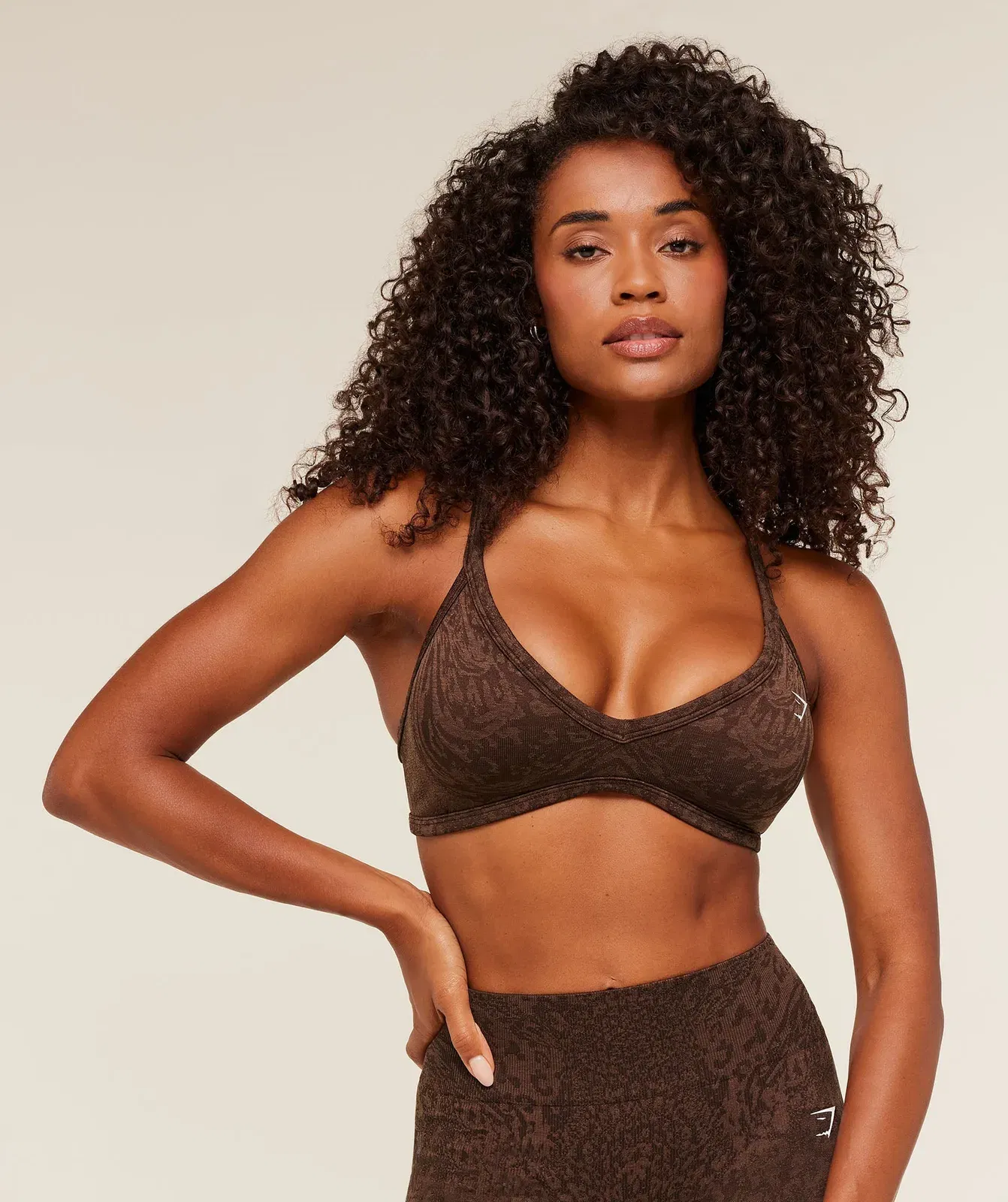 Gymshark Adapt Animal X Whitney Sports Bra - Archive Brown / Soft Brown