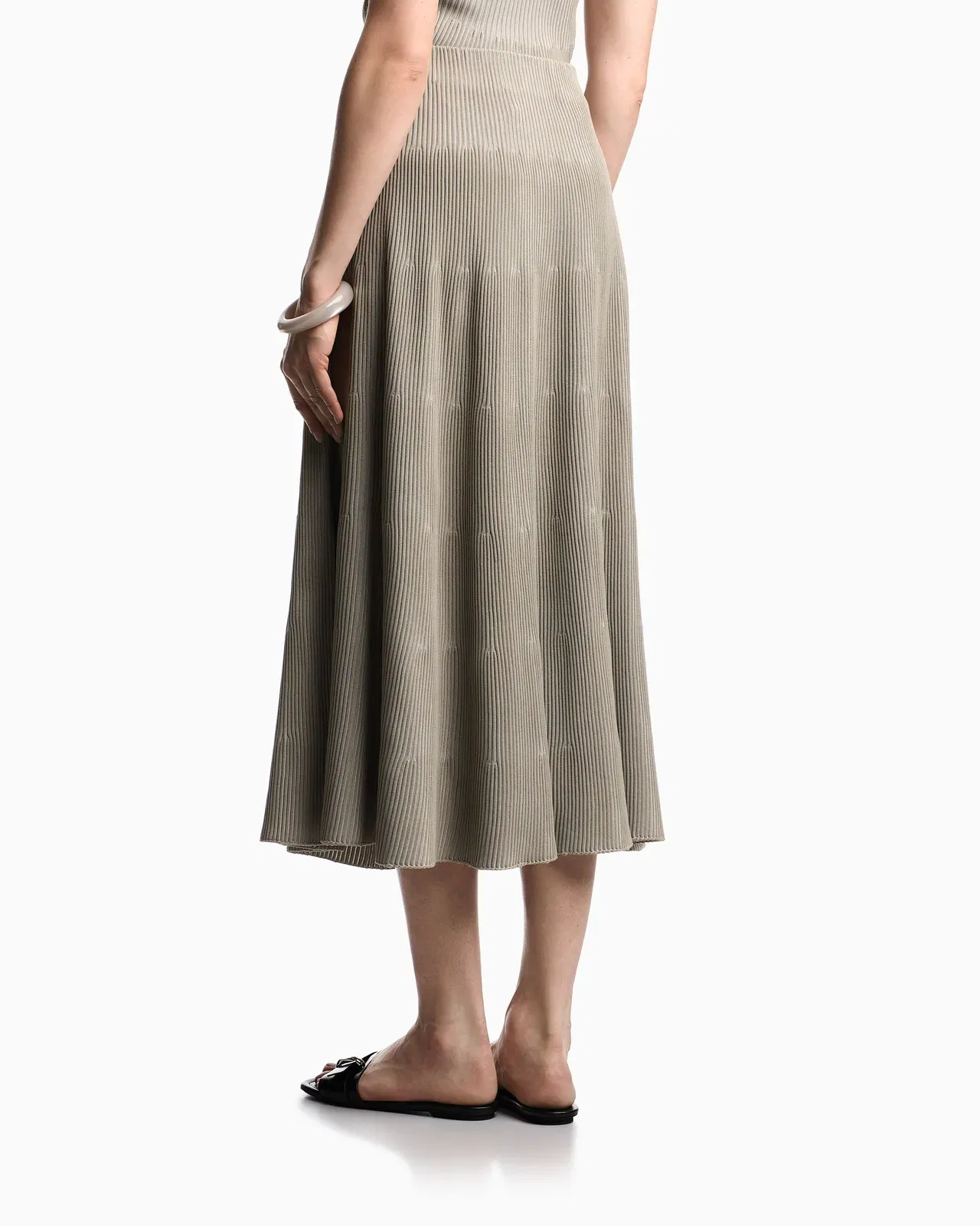 Emporio Armani Long, ribbed-effect skirt