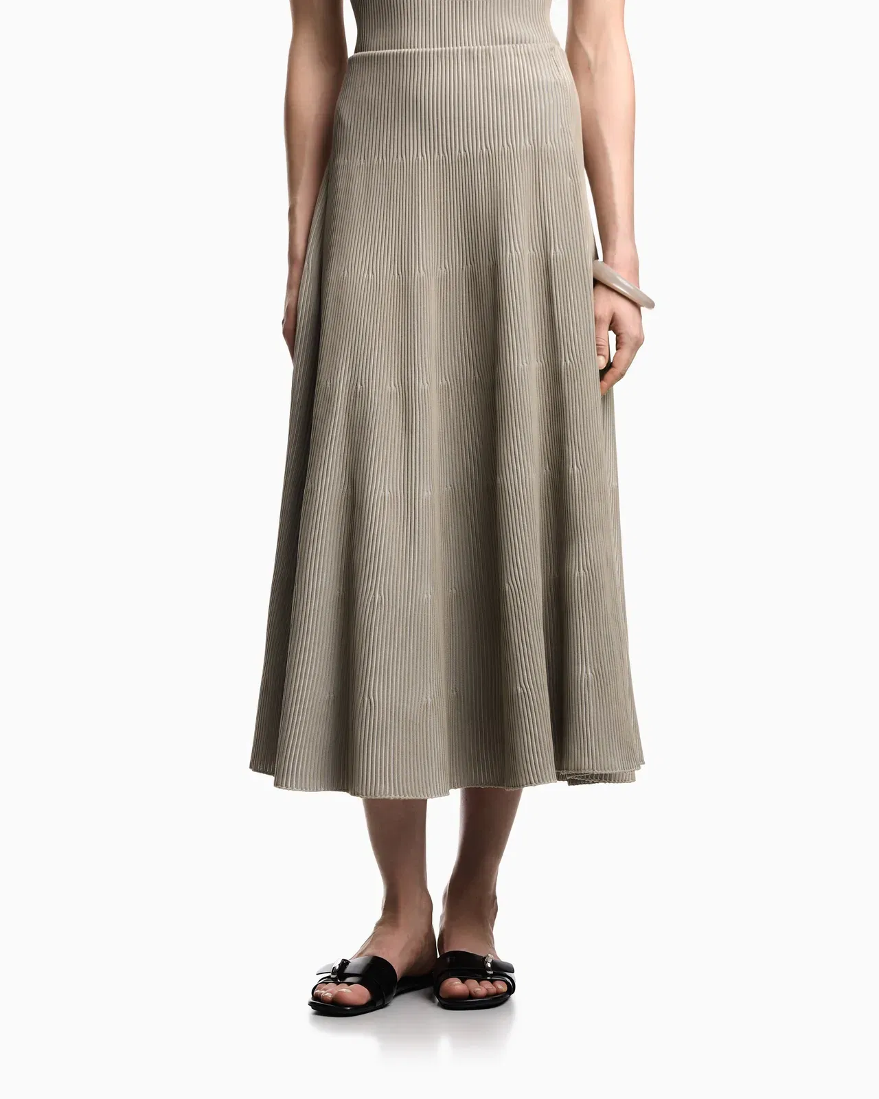 Emporio Armani Long, ribbed-effect skirt