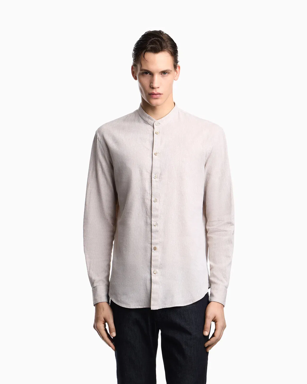 Emporio Armani Armure linen blend shirt