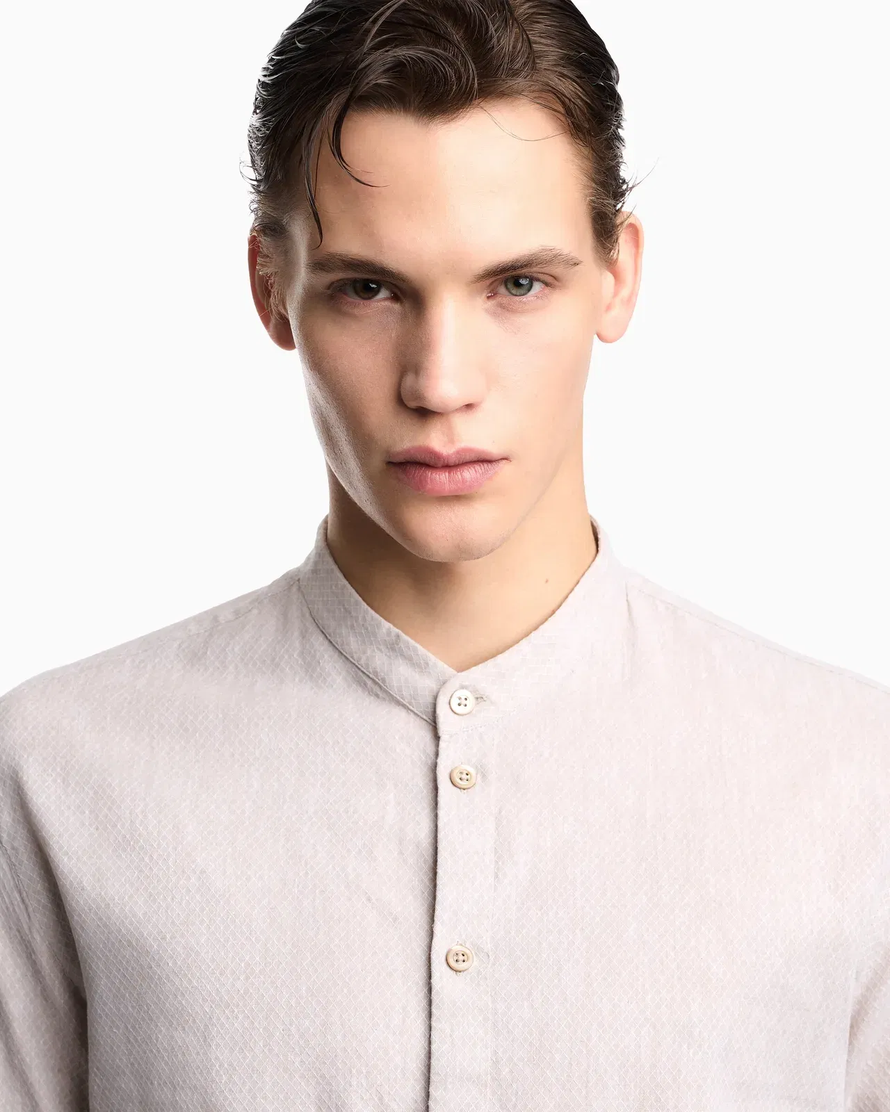 Emporio Armani Armure linen blend shirt