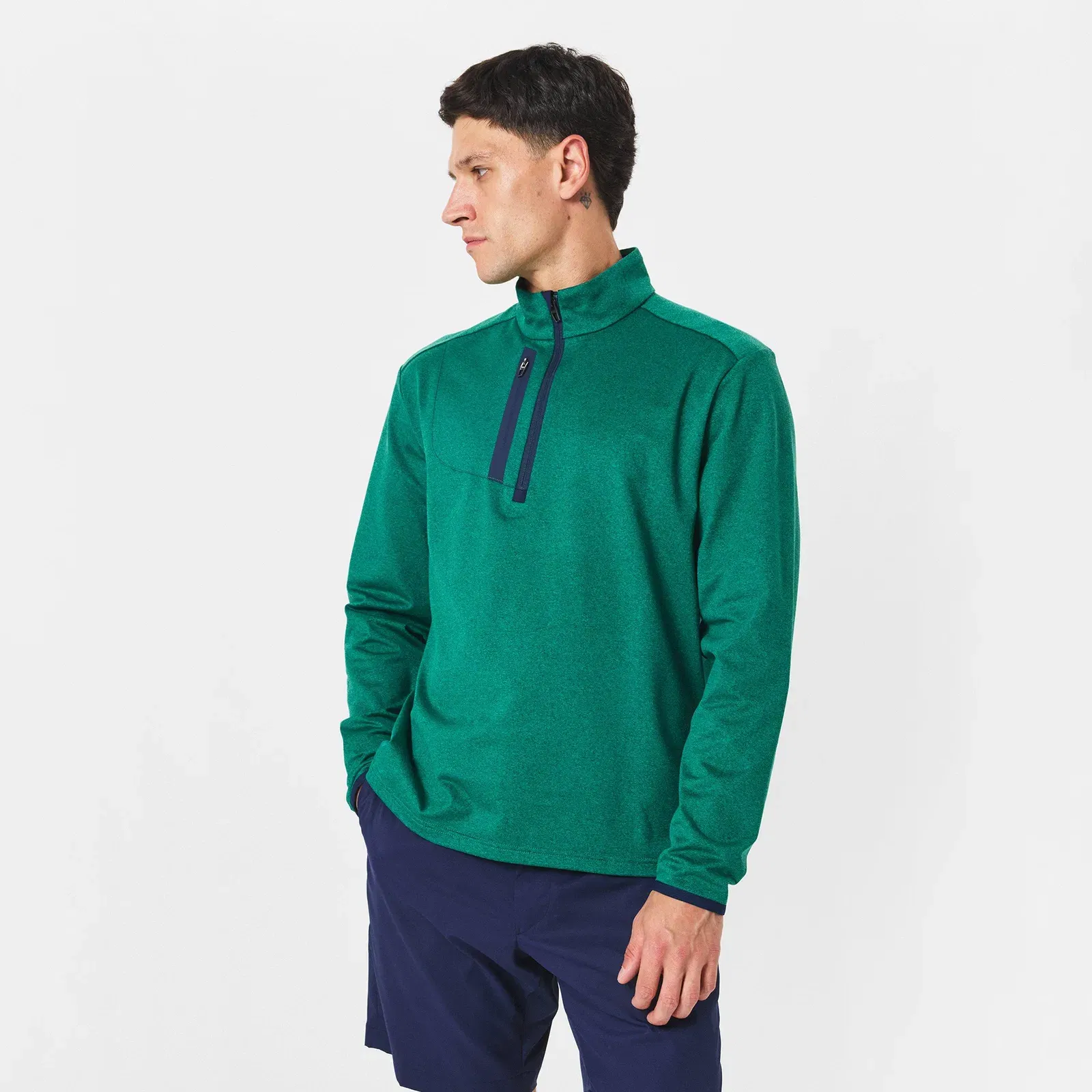 RLX Cotton Long Sleeve Half Zip Performance Golf Jacket