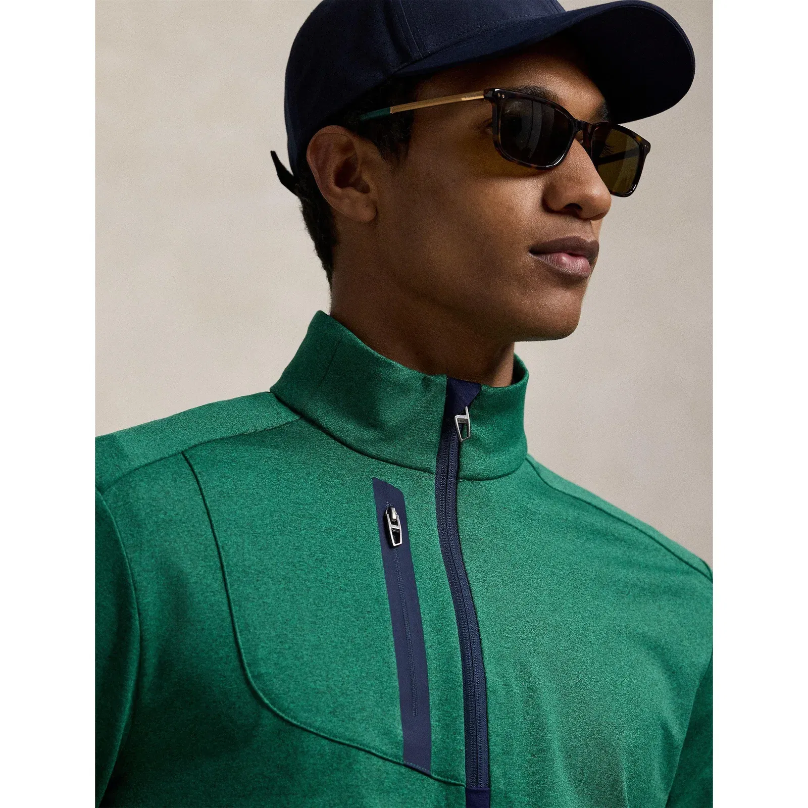 RLX Cotton Long Sleeve Half Zip Performance Golf Jacket