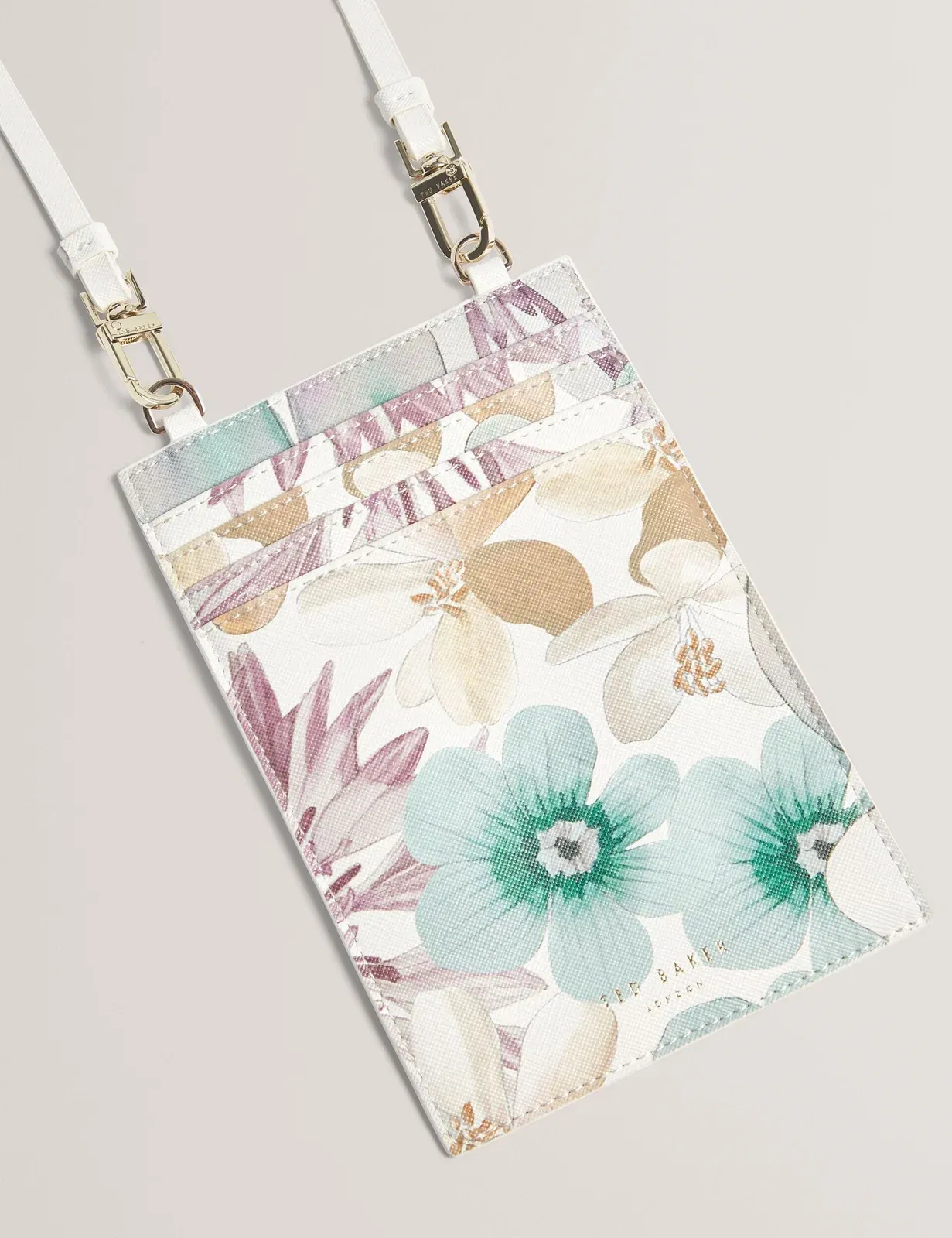 Ted Baker Hallisa Pastel Floral Phone Card Holder Lanyard Women's