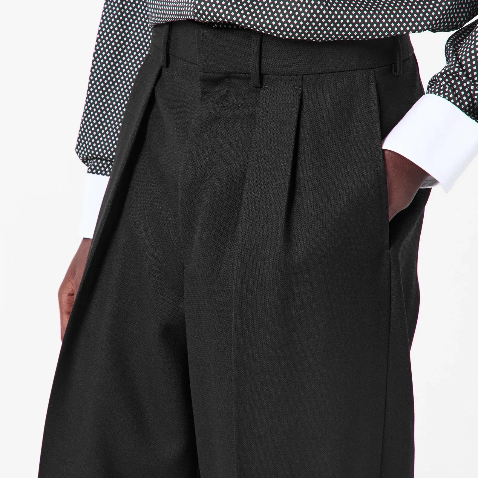 Broken Twill Double Pleat Trousers