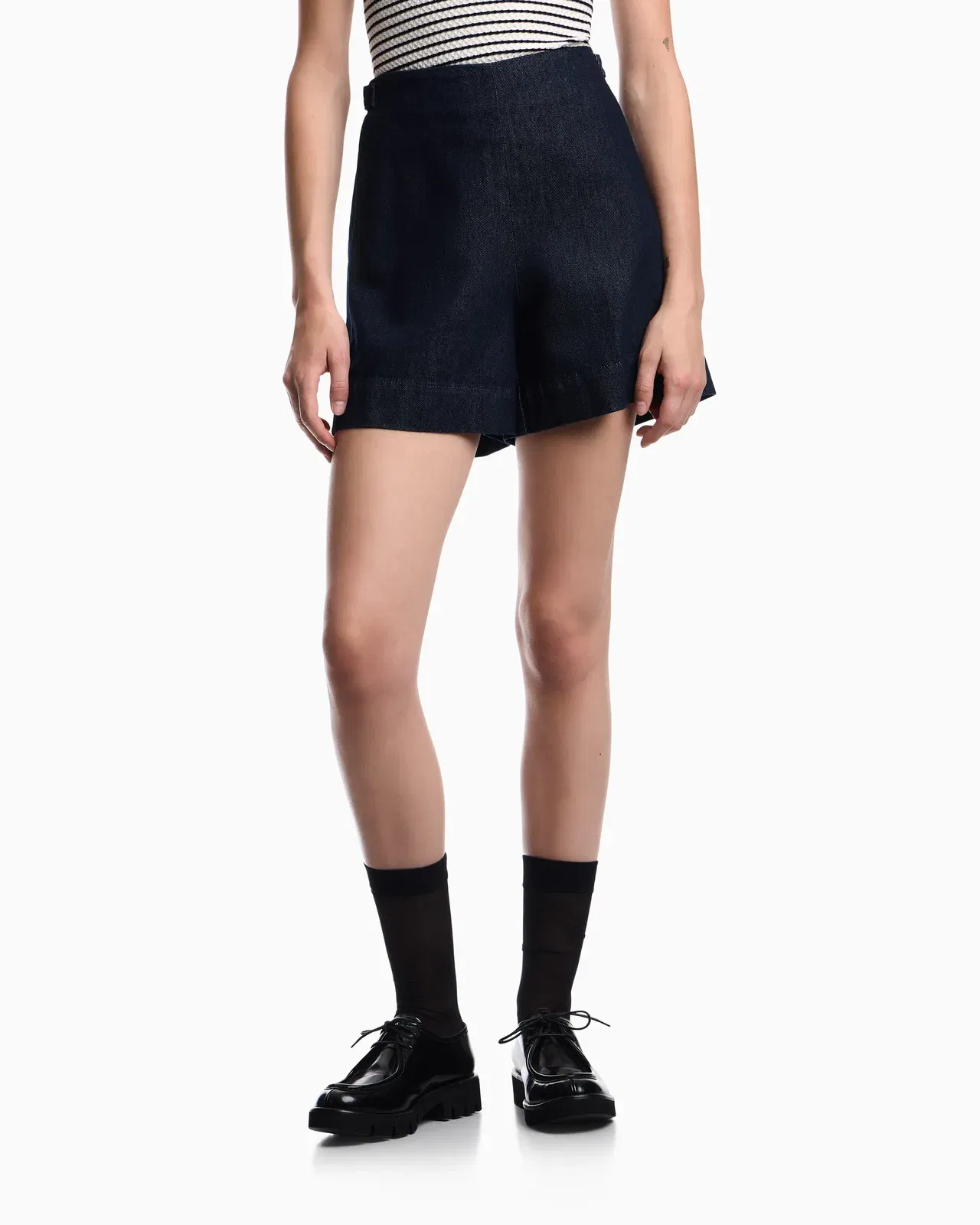 Emporio Armani 11 oz denim shorts with waistband detail