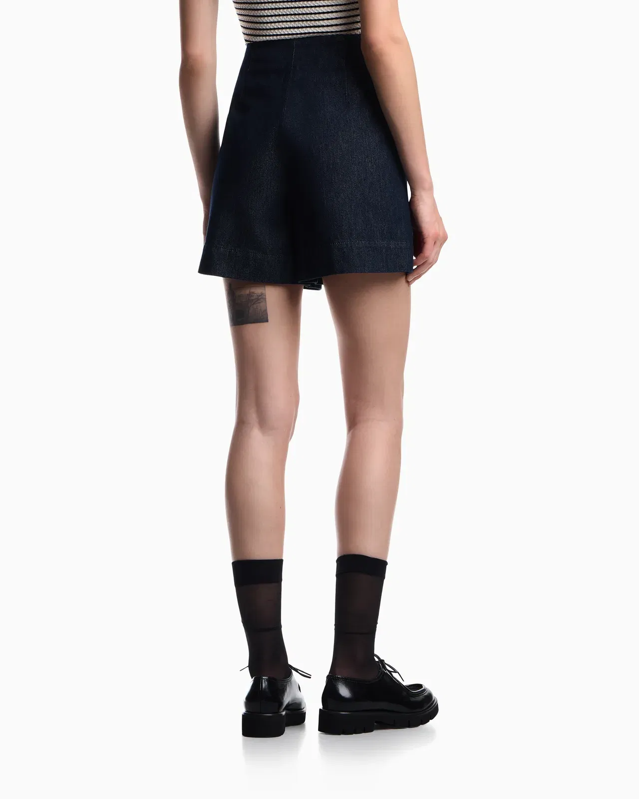 Emporio Armani 11 oz denim shorts with waistband detail