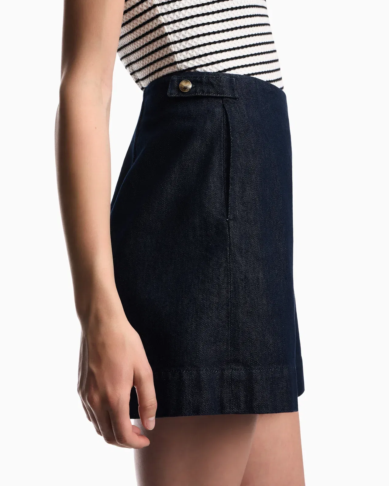 Emporio Armani 11 oz denim shorts with waistband detail