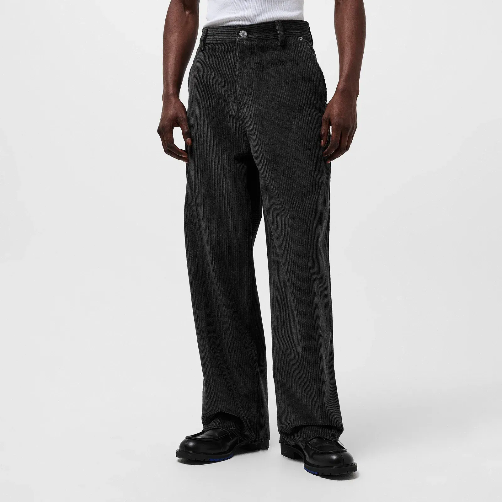Jumbo Cord Textured Straight Leg Trousers