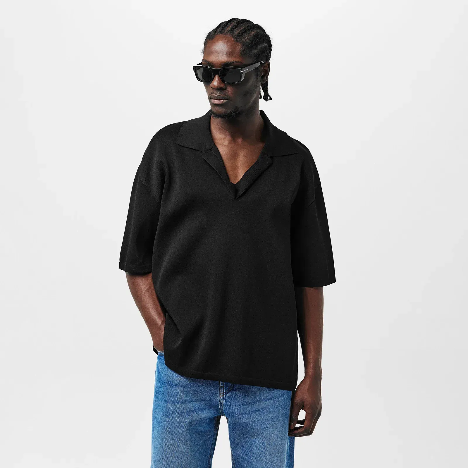 Knitted Short-Sleeve Polo Shirt