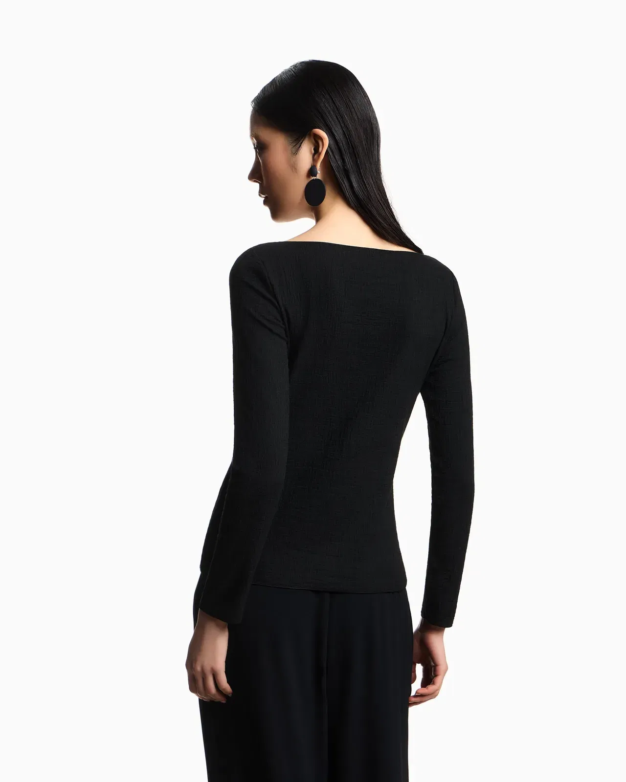 Emporio Armani Boat neck jumper in textured jersey