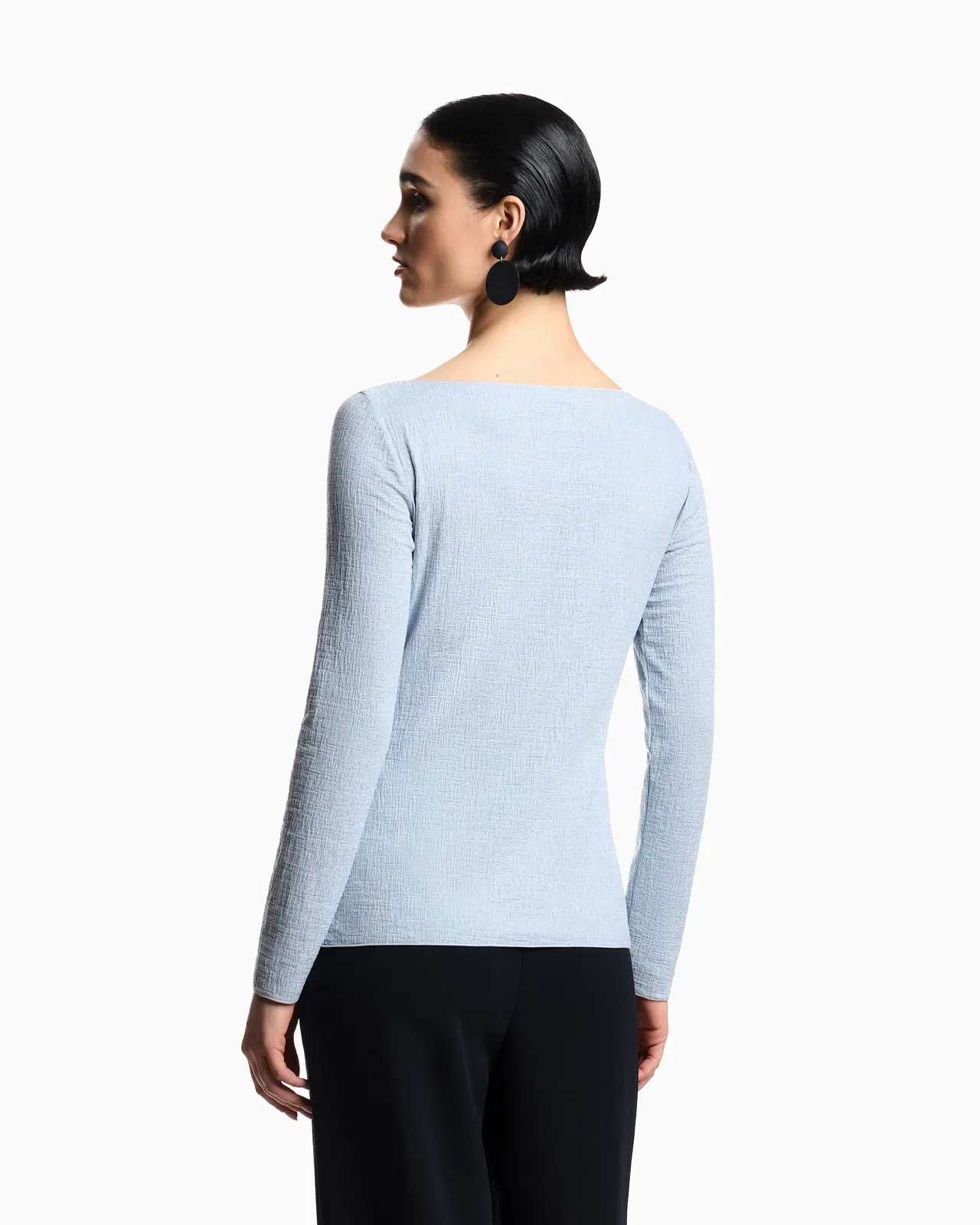 Emporio Armani Boat neck jumper in textured jersey