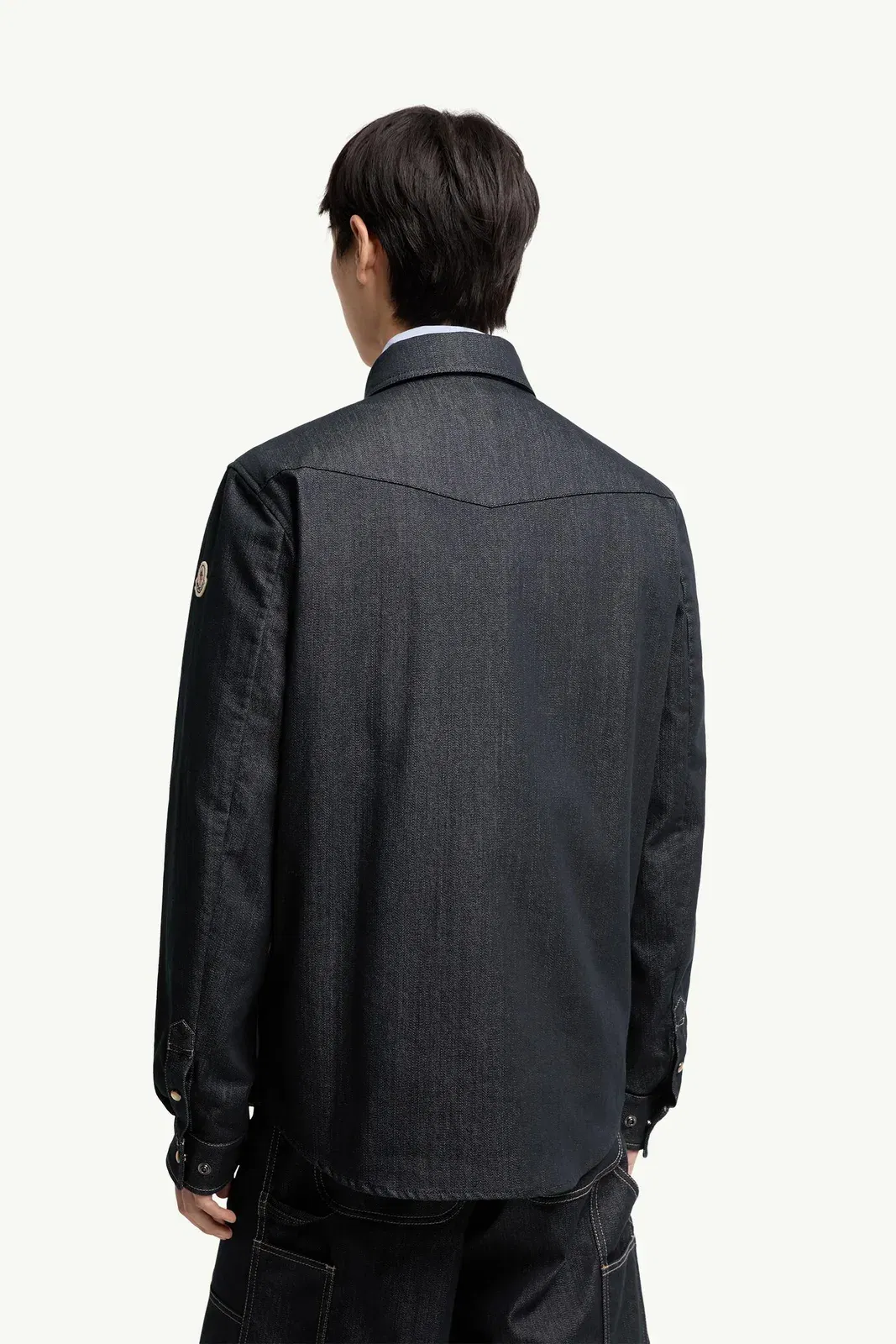 Moncler Denim Long Sleeve Shirt Denim Blue Denim Blue