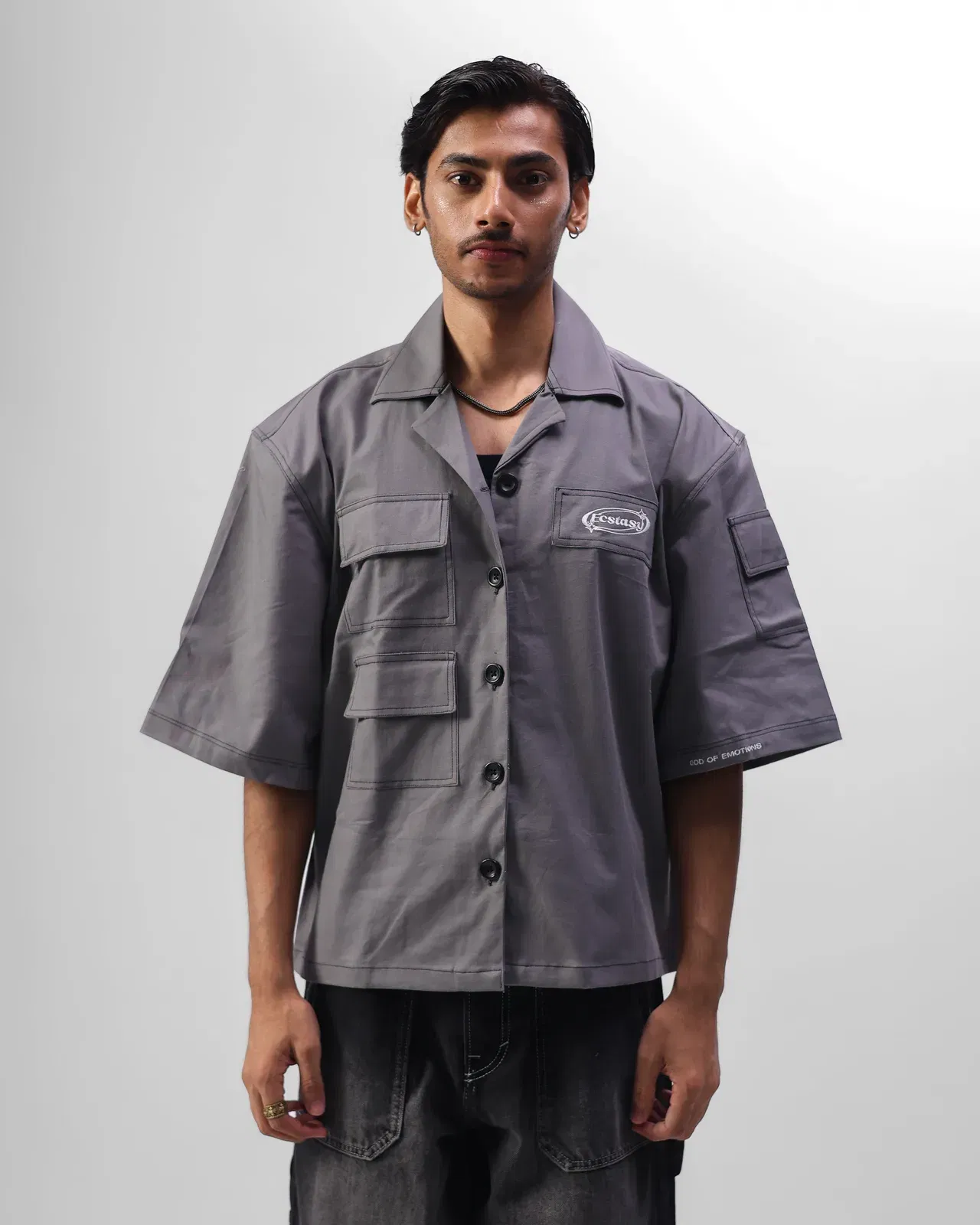 OCEAN BLISS CROPPED BOWLING SHIRT