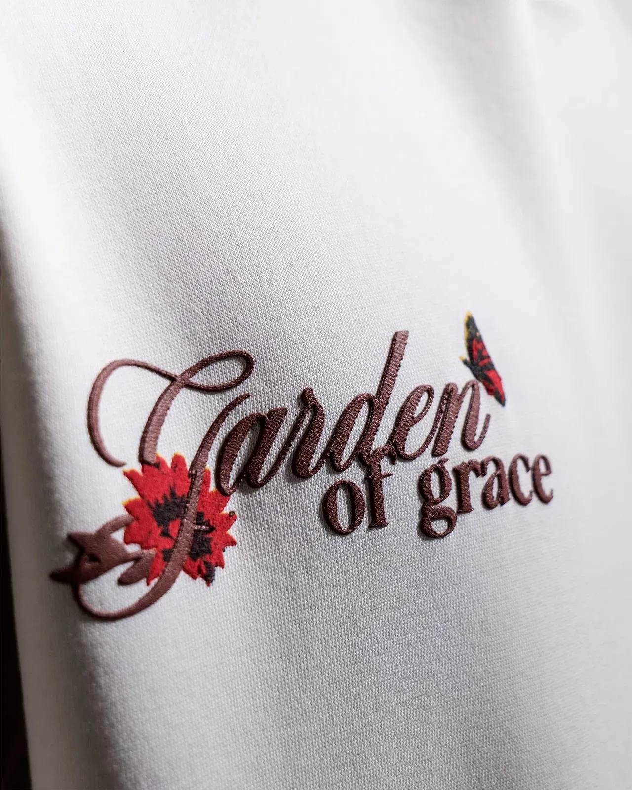 Graceful Might Hoodie - Off White Oversized Printed Hoodie