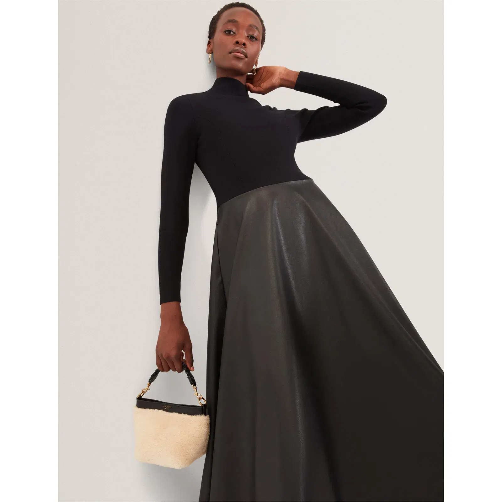 Faux Midi A-Line Dress