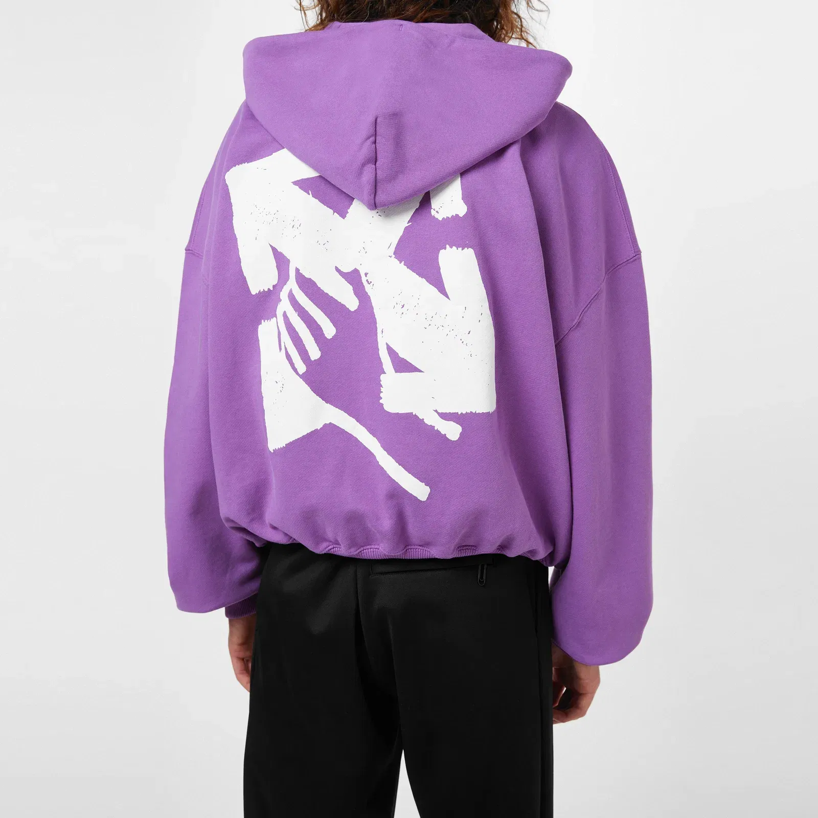 Hand Arrow Cotton Oversized Fit Over the Head Hoodie