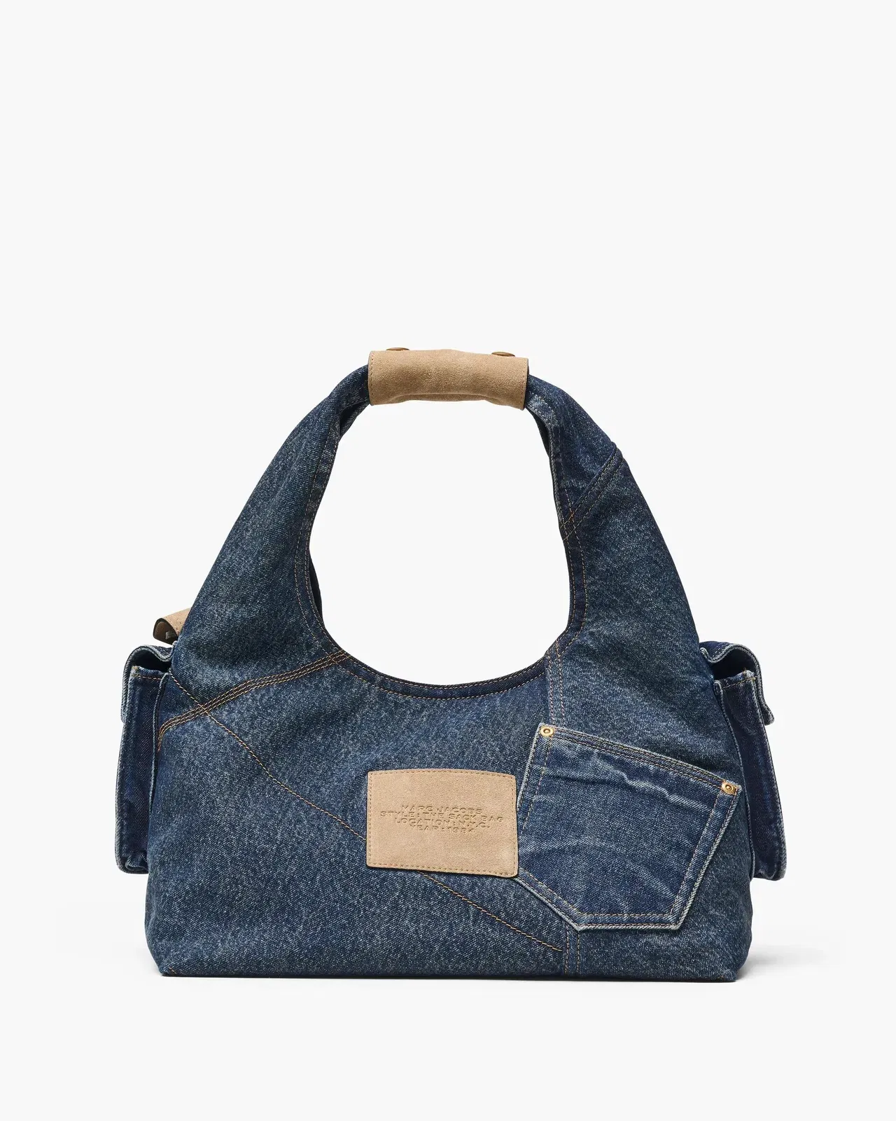 The Denim Suede Cargo Sack Bag