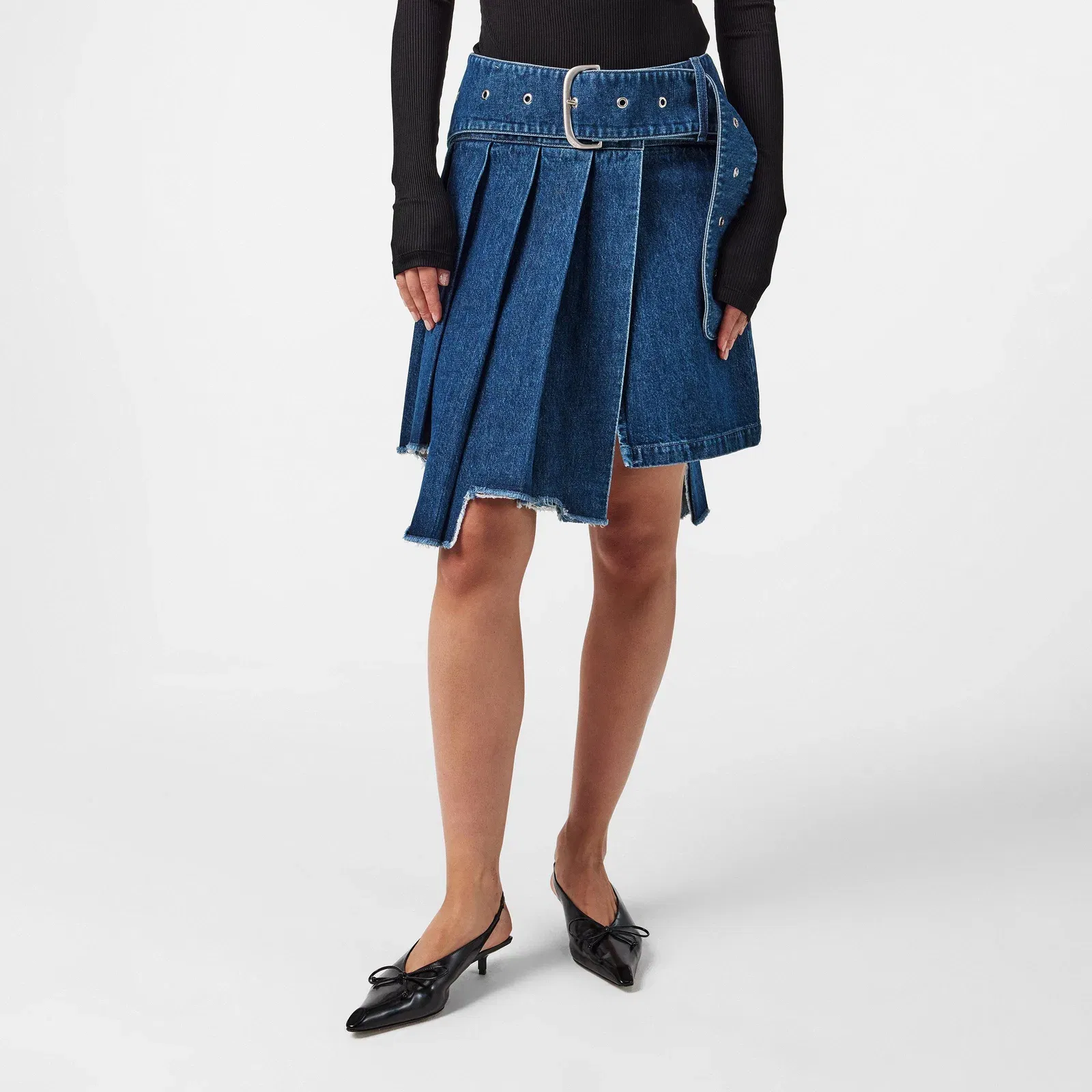 Structured Denim Skirt
