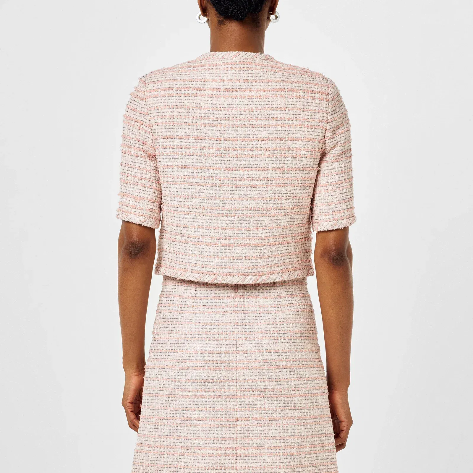 Tweed Cotton Short Sleeve Overcoat