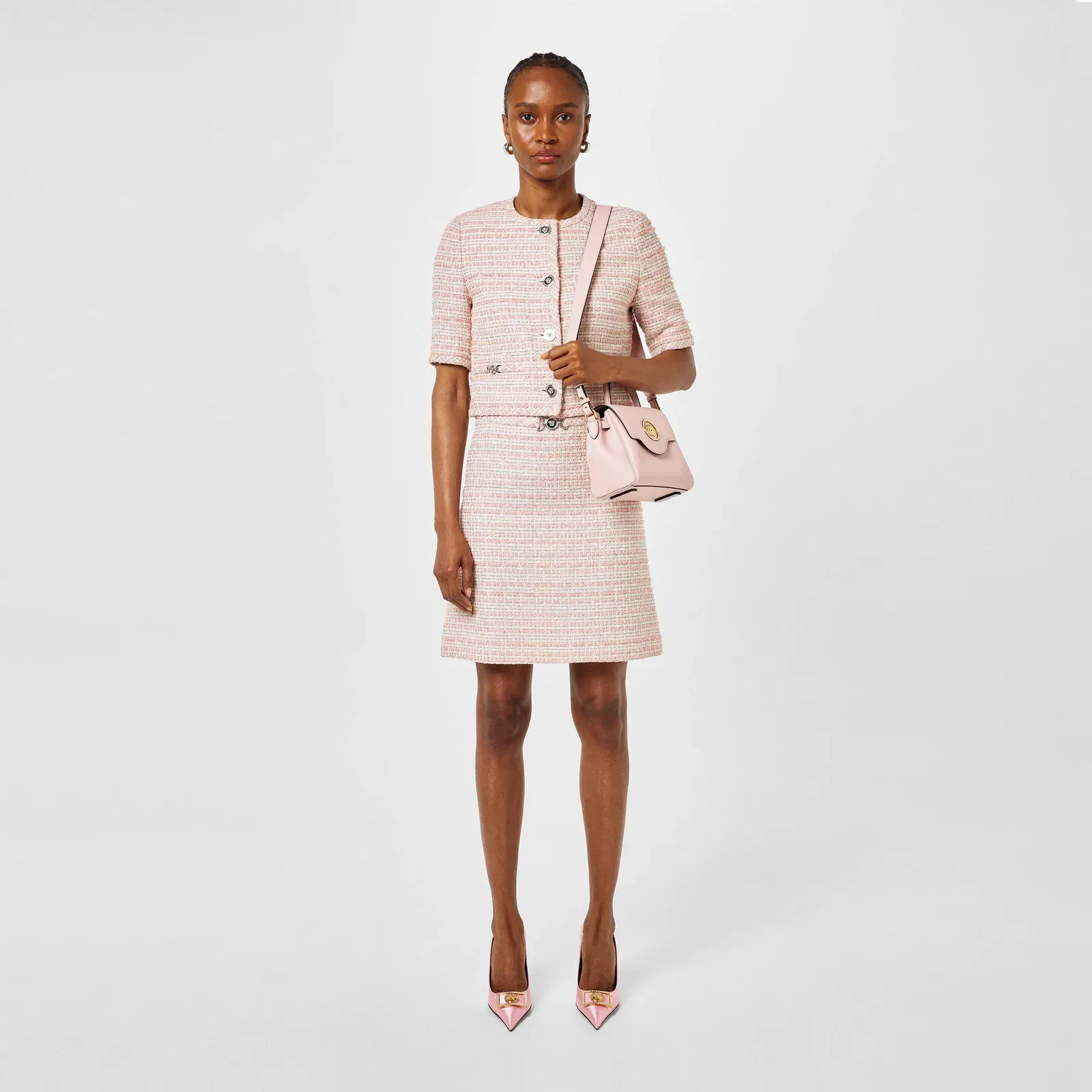 Tweed Cotton Short Sleeve Overcoat
