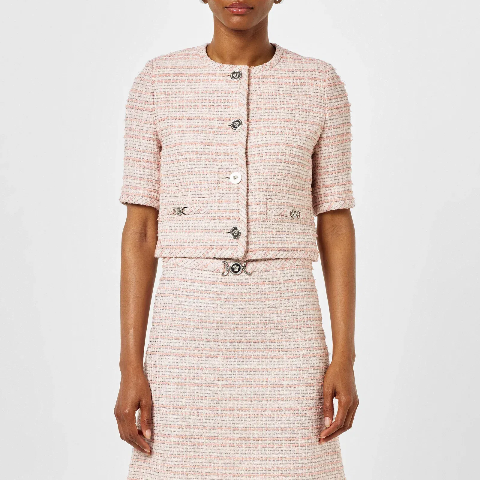 Tweed Cotton Short Sleeve Overcoat